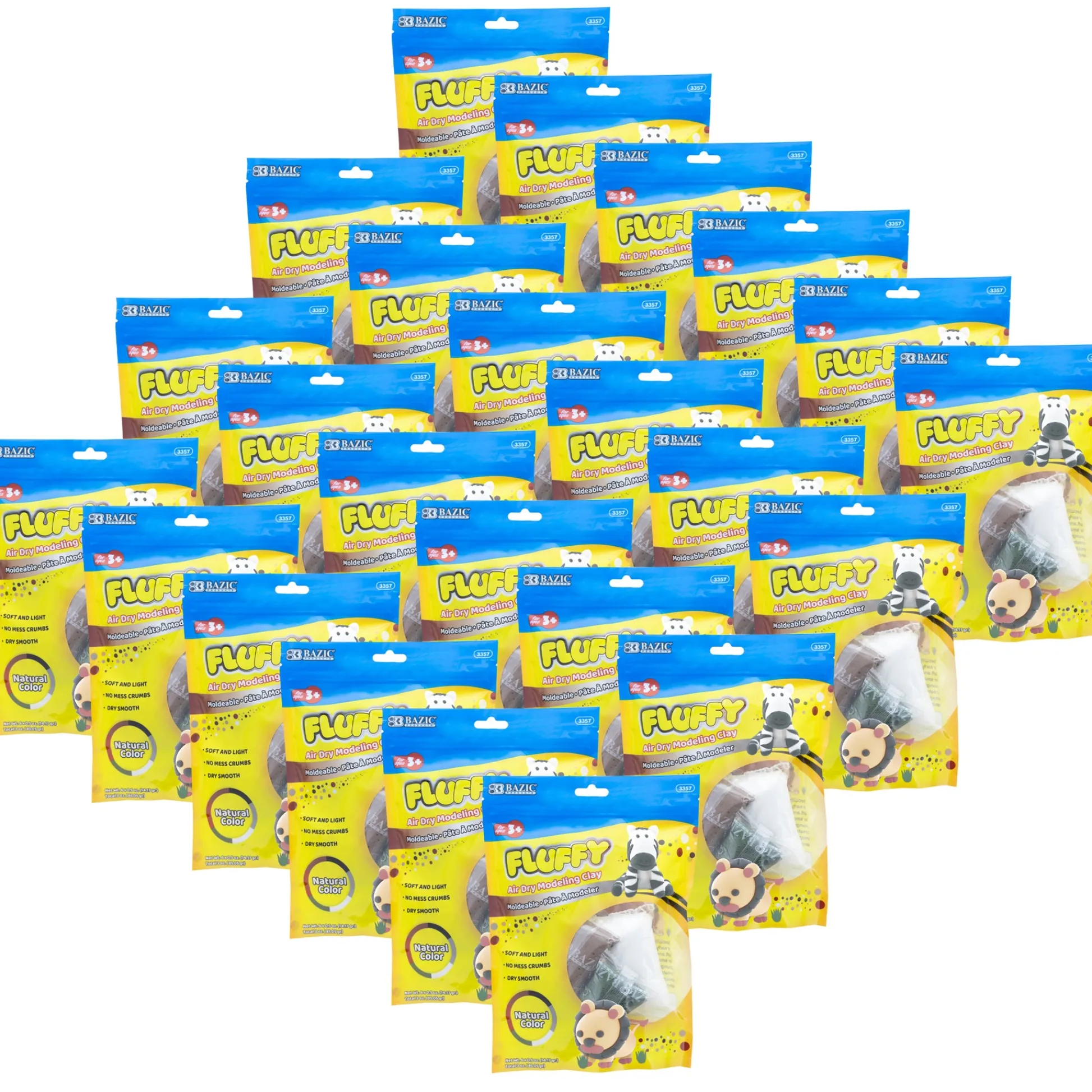 Educators Resource BAZIC Natural Earth Tones Air Dry Modeling Clay Set - 0.5 oz, 24 Packs* Clay, Dough & Sand Art