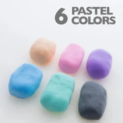 Educators Resource BAZIC Pastel Rainbow Air Dry Modeling Clay Set - 6 Colors, 0.5 oz Each, 24 Packs* Clay, Dough & Sand Art