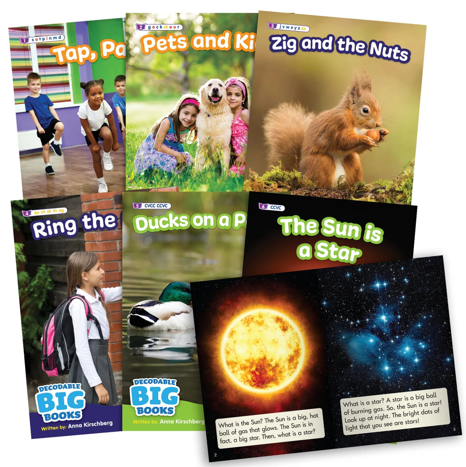 Educators Resource Beanstalk Books 6-Pack Decodable Big Non-Fiction Books Set*Kids Reading, Writing & Speech|Kids Books