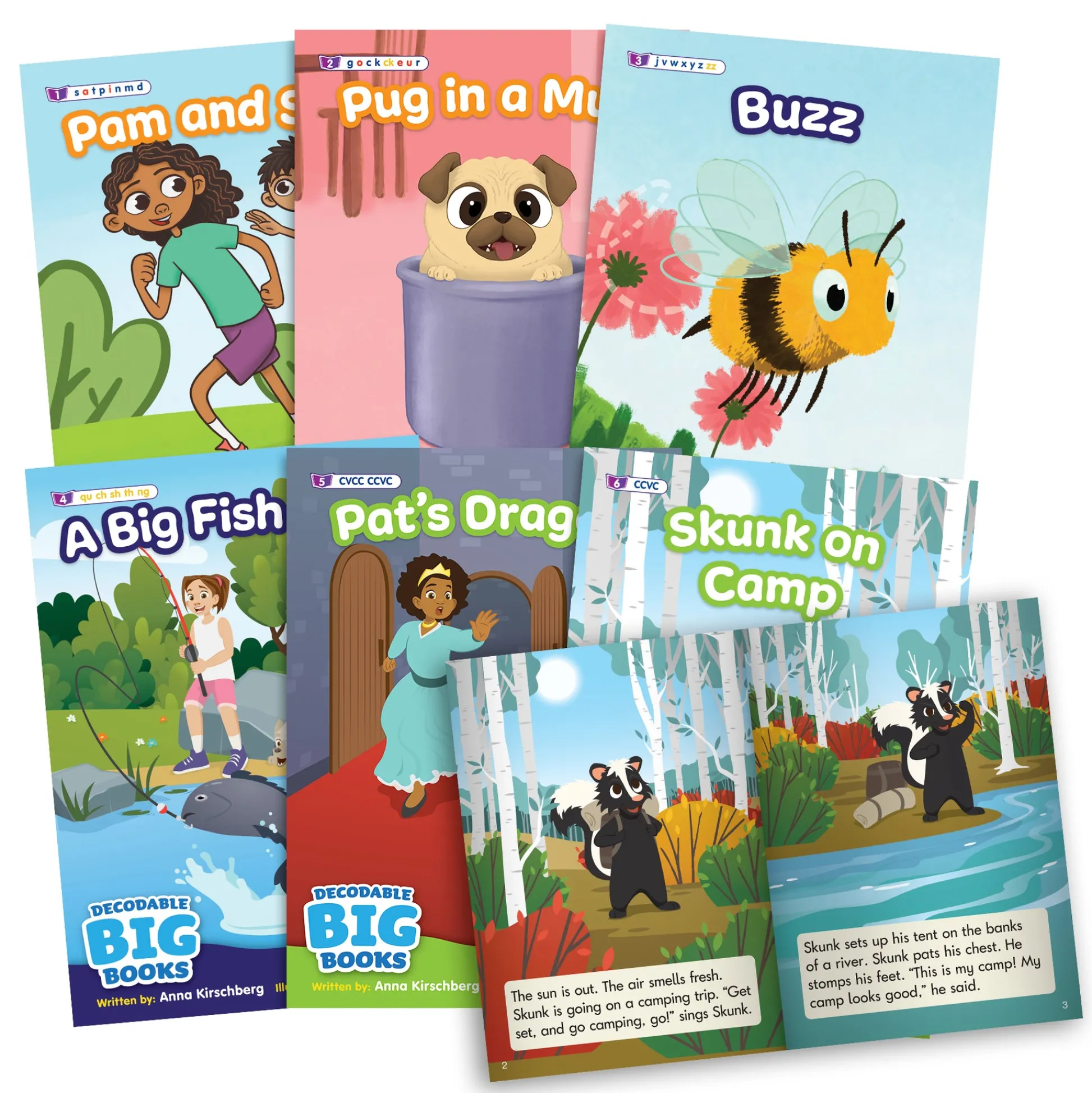 Educators Resource Beanstalk Books 6-Piece Decodable Big Books Fiction Set*Kids Reading, Writing & Speech|Kids Books