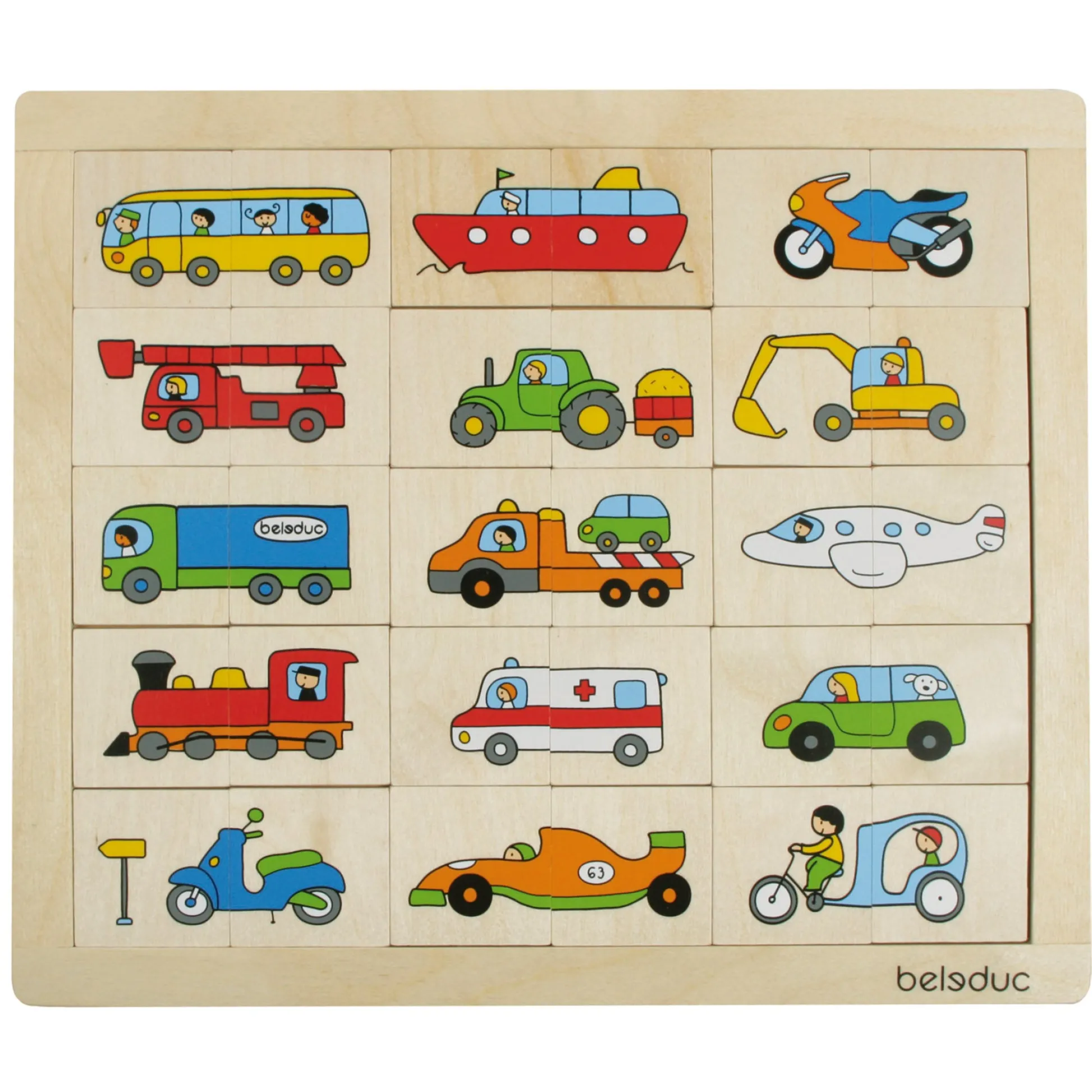 Educators Resource Beleduc Match & Mix Transport Wooden Puzzle - 30 pc* Puzzles