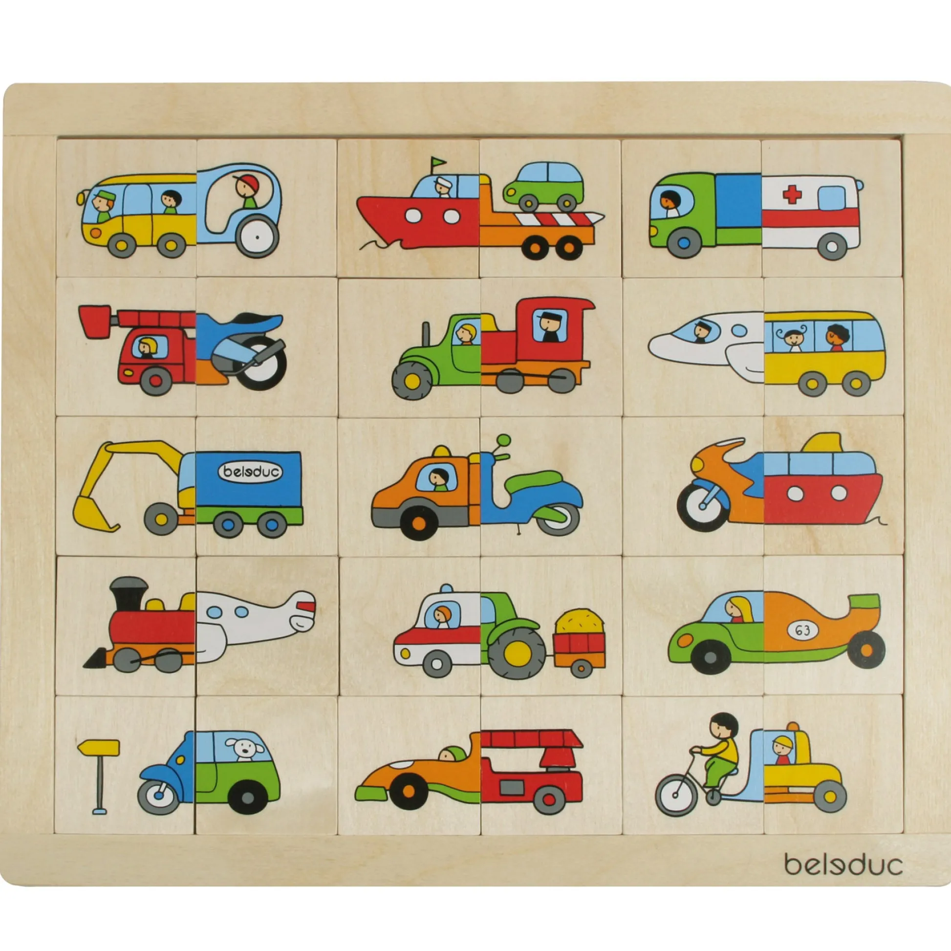 Educators Resource Beleduc Match & Mix Transport Wooden Puzzle - 30 pc* Puzzles
