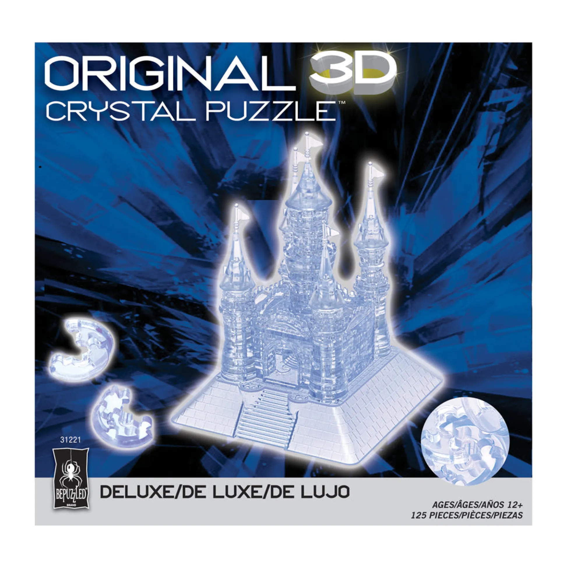 AreYouGame BePuzzled Clear Castle 3D Crystal Puzzle - 125 pcs* Puzzles