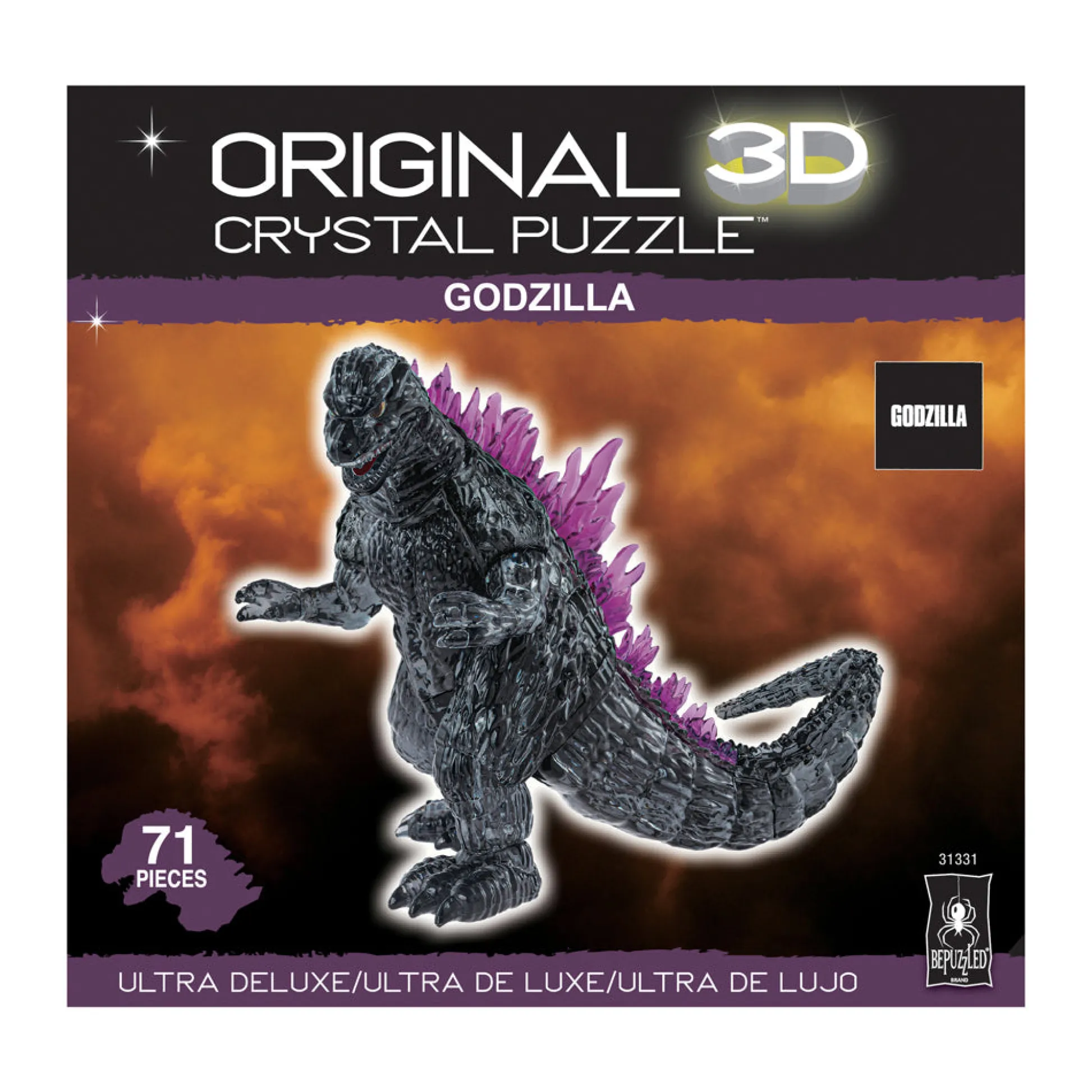 AreYouGame BePuzzled 3D Crystal Godzilla Puzzle, 71 Pieces, Collectible* Puzzles