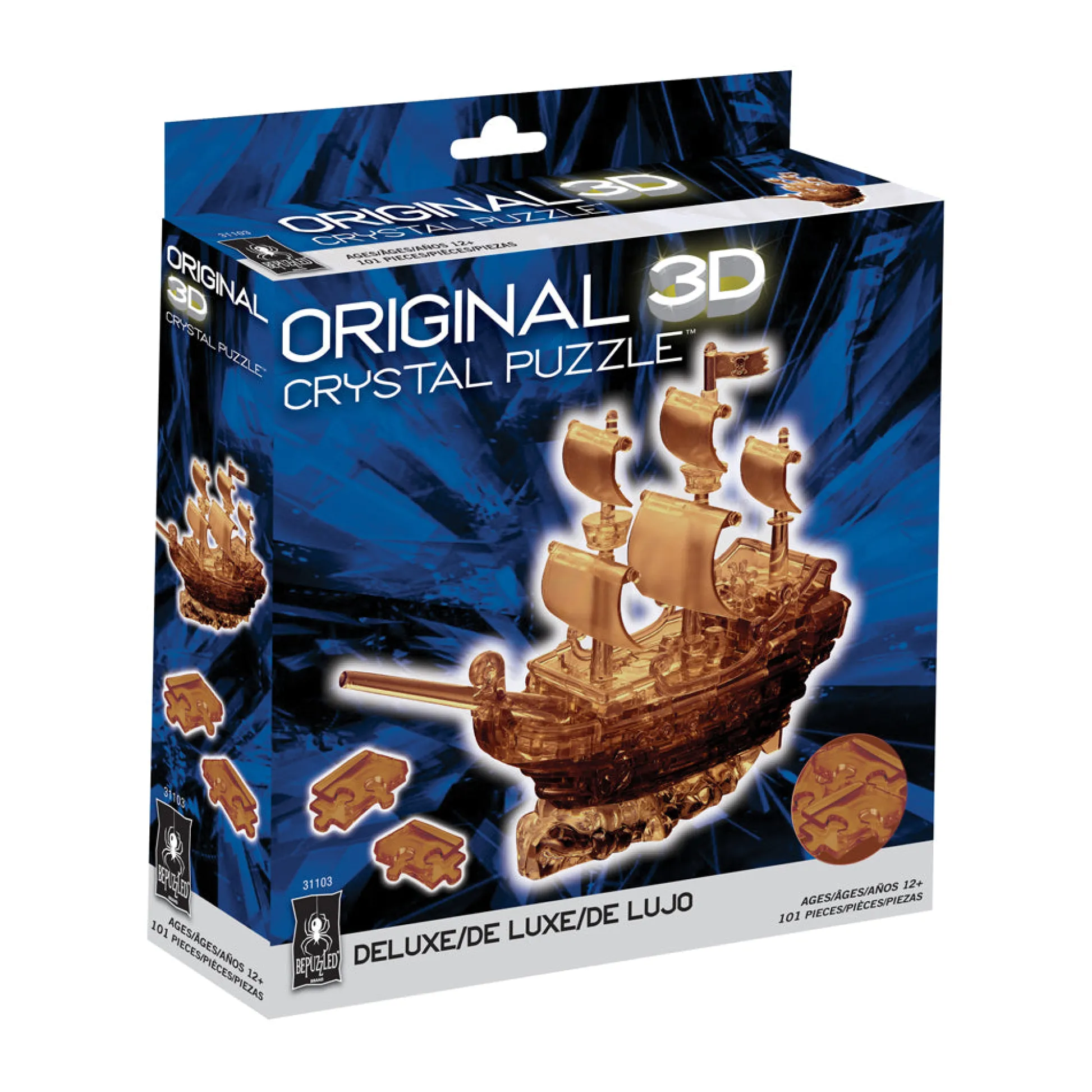 AreYouGame BePuzzled 3D Crystal Pirate Ship Puzzle - 101 pc* Puzzles