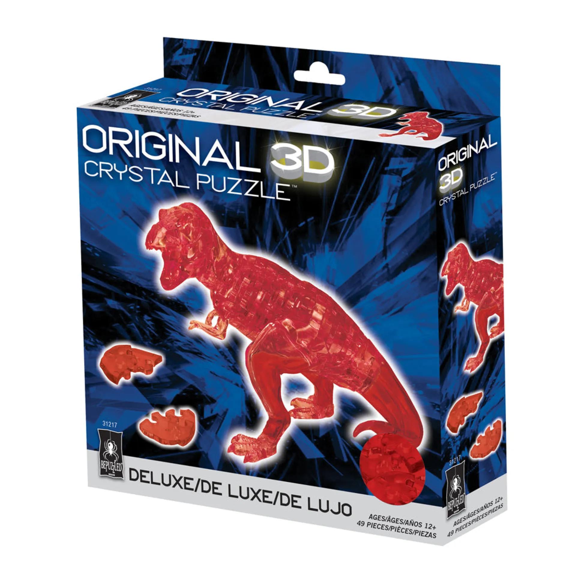 AreYouGame BePuzzled 3D Crystal T-Rex Puzzle - Red, 49 Pieces* Puzzles
