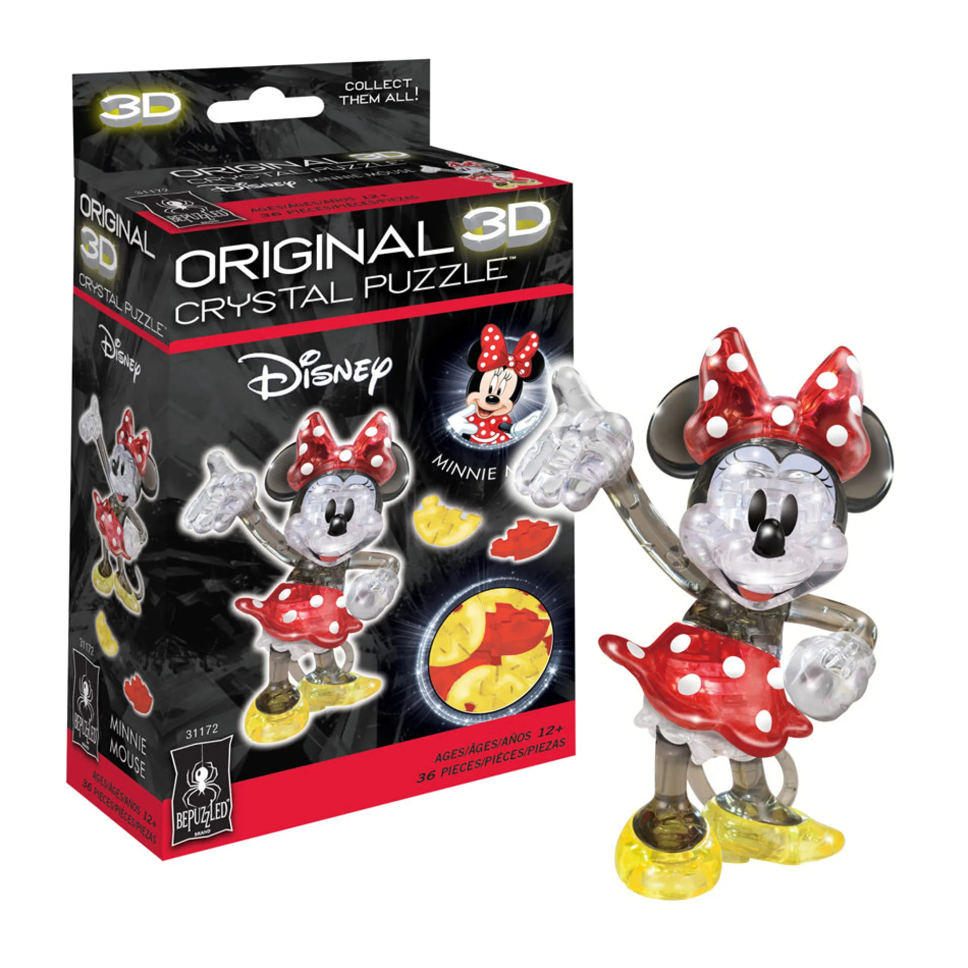 AreYouGame BePuzzled Disney Minnie Mouse 3D Crystal Puzzle - 36 pc* Puzzles