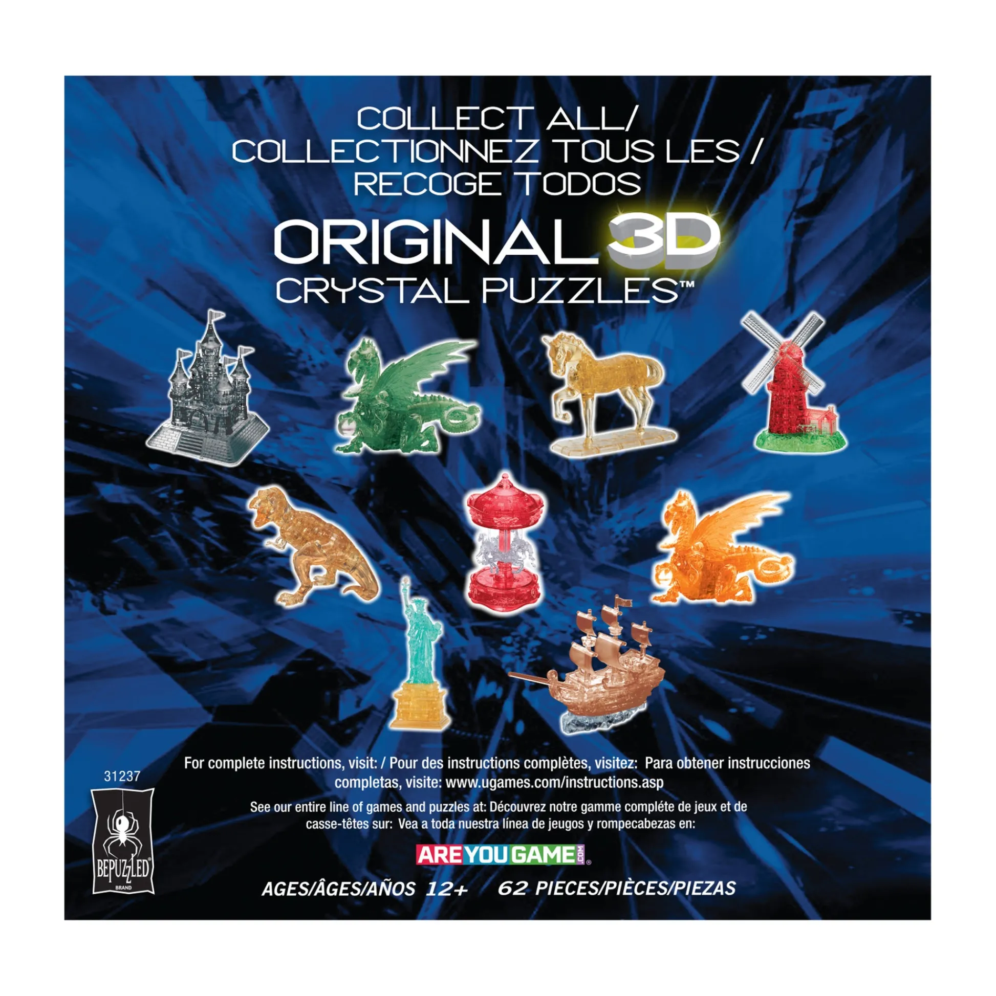 AreYouGame BePuzzled Majestic Eagle 3D Crystal Puzzle - 62 Pieces* Puzzles