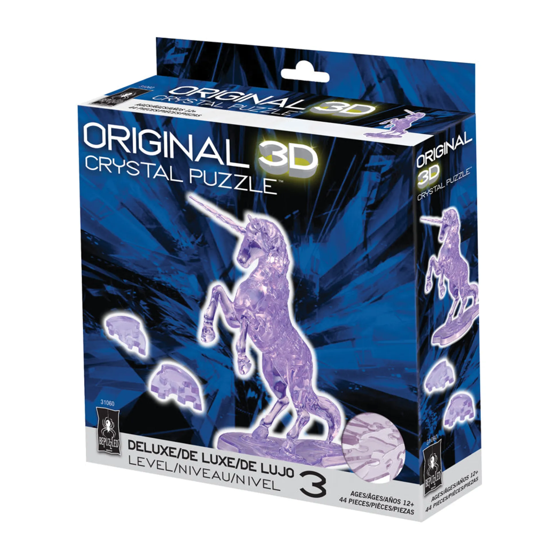 AreYouGame BePuzzled Purple Unicorn Deluxe 3D Crystal Puzzle - 44 pc* Puzzles