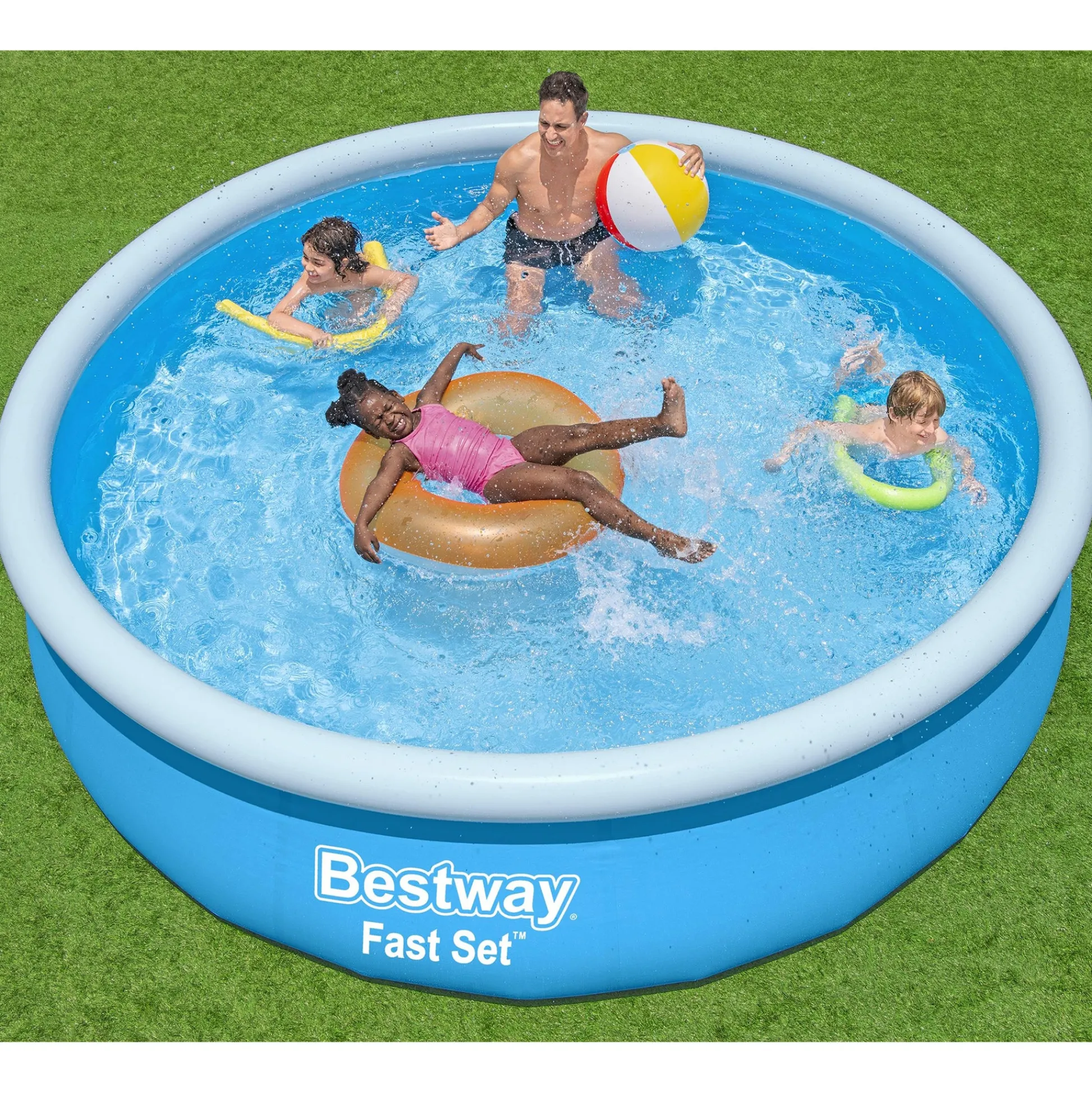 Flat River Group Bestway Fast Set Inflatable Pool - 12' x 30" Family Fun Blue Edition* Swimming Pools & Water Toys