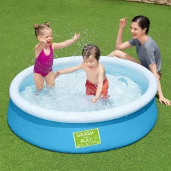 Flat River Group Bestway Fast Set Splash Pool for Kids - Blue, 5' x 15