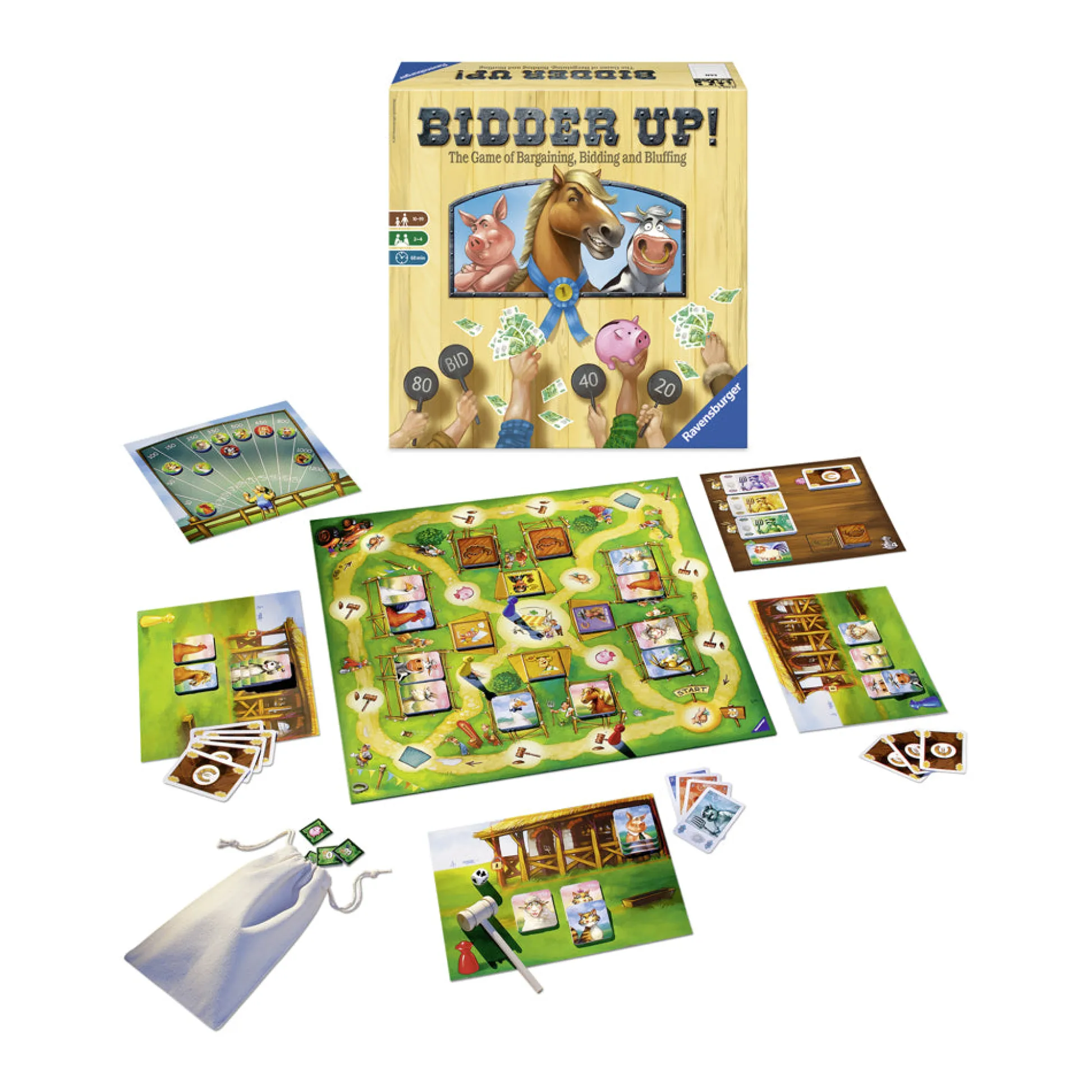AreYouGame Bidder Up! Dual-Level Strategy Auction Board Game by Ravensburger* Board Games|Role-Playing Games