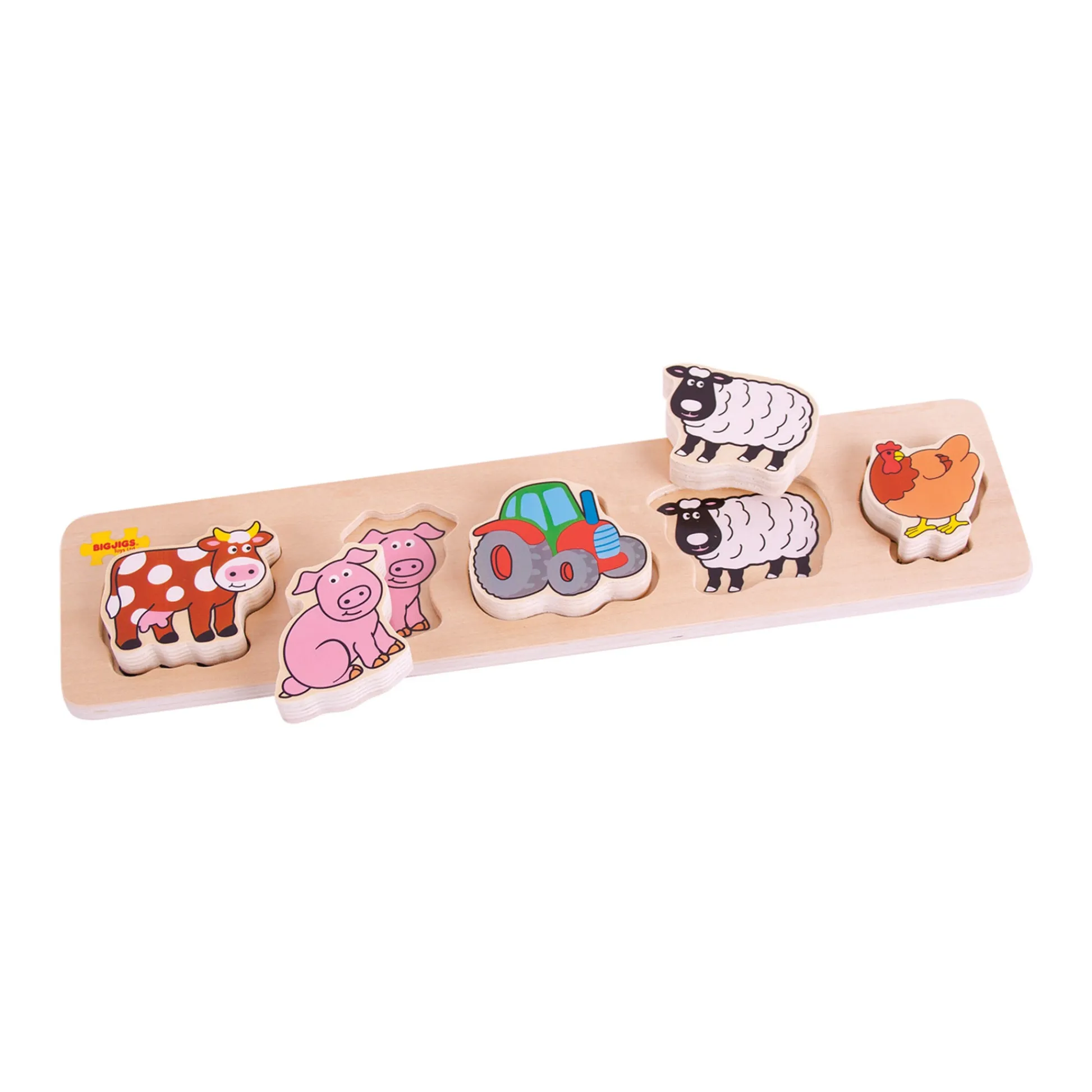 Educators Resource Bigjigs Toys Chunky Lift & Match Farm Puzzle* Puzzles