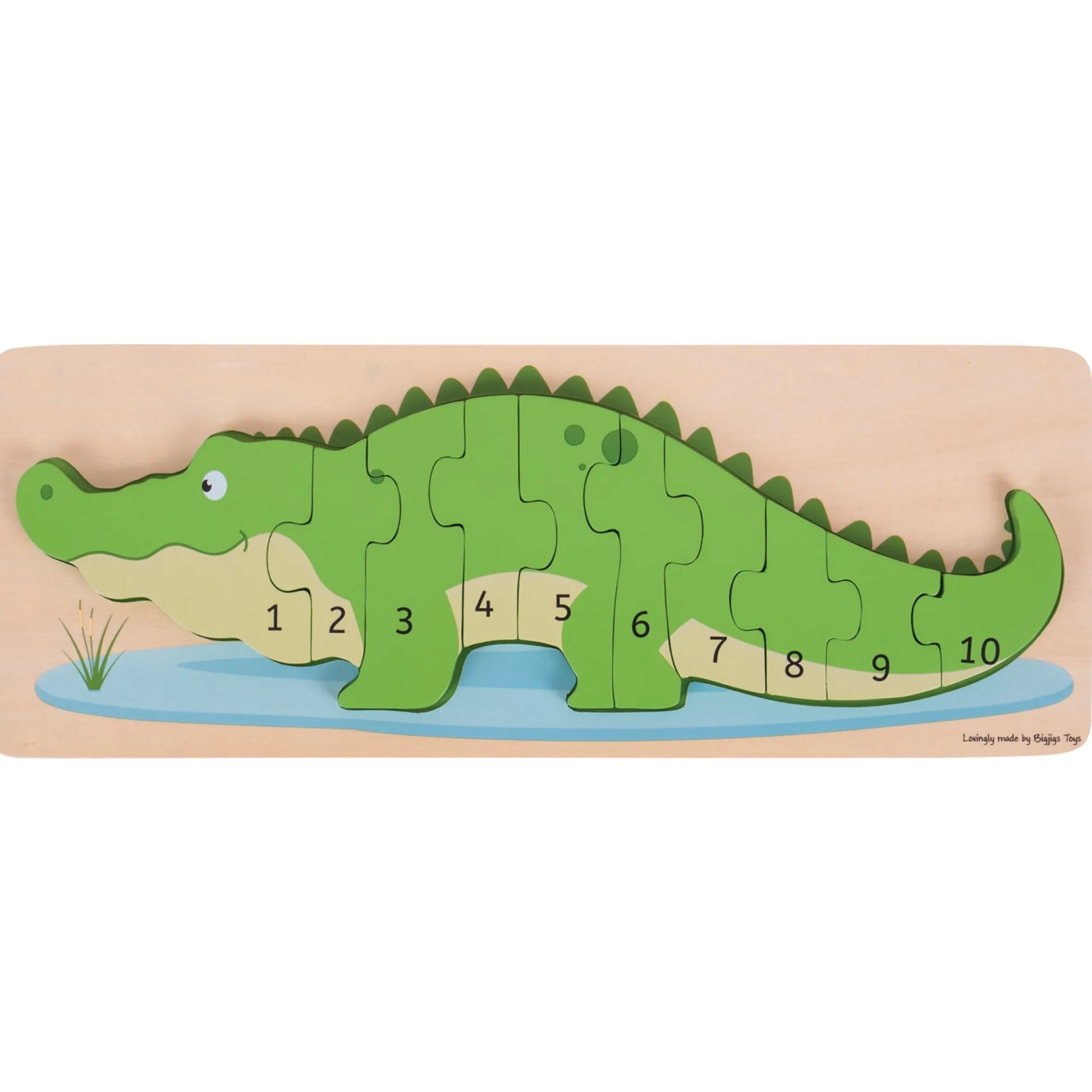 Educators Resource Bigjigs Toys Crocodile Number Puzzle - Eco-Friendly Wooden Math Game* Puzzles|Preschool Education Toys & Activities