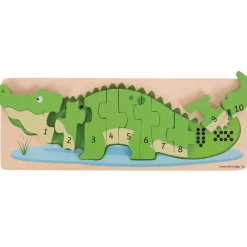 Educators Resource Bigjigs Toys Crocodile Number Puzzle - Eco-Friendly Wooden Math Game* Puzzles|Preschool Education Toys & Activities