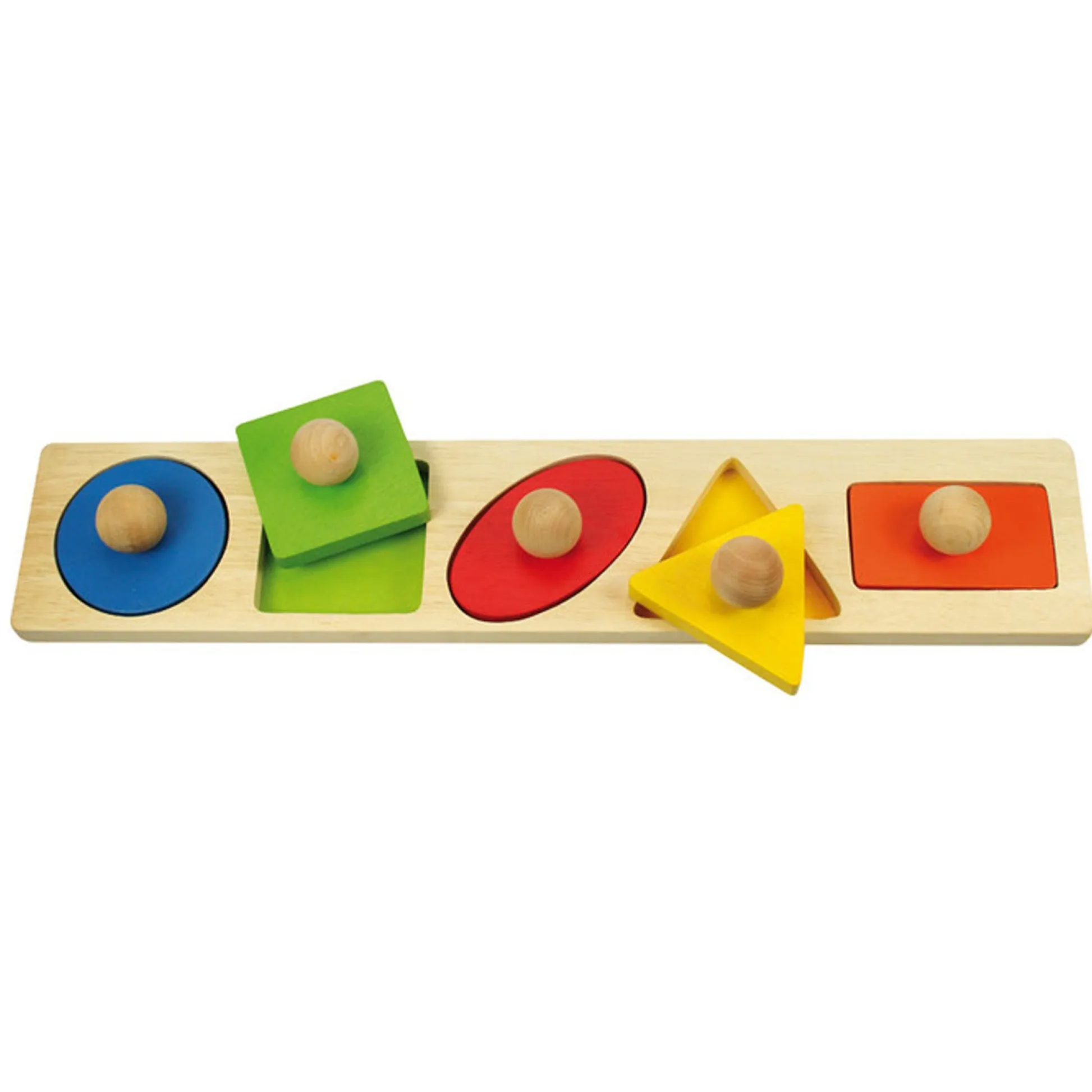 Educators Resource Bigjigs Toys 5-Piece Wooden Peg Shape Matching Puzzle* Puzzles