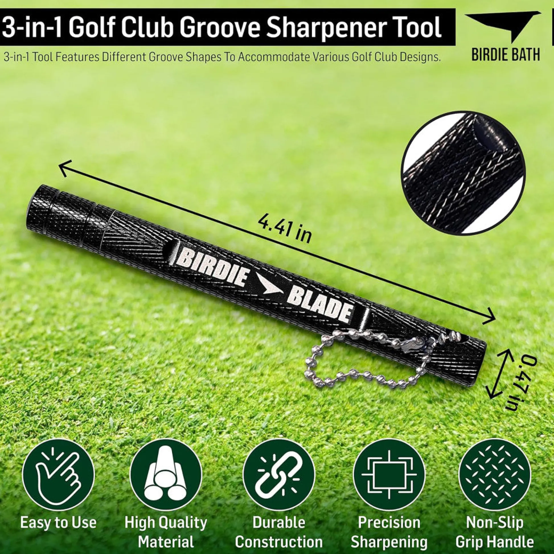 Flat River Group Birdie Golf: Birdie Blade - 3-In-1 Golf Club Groove Sharpener Tool* Toy Sports