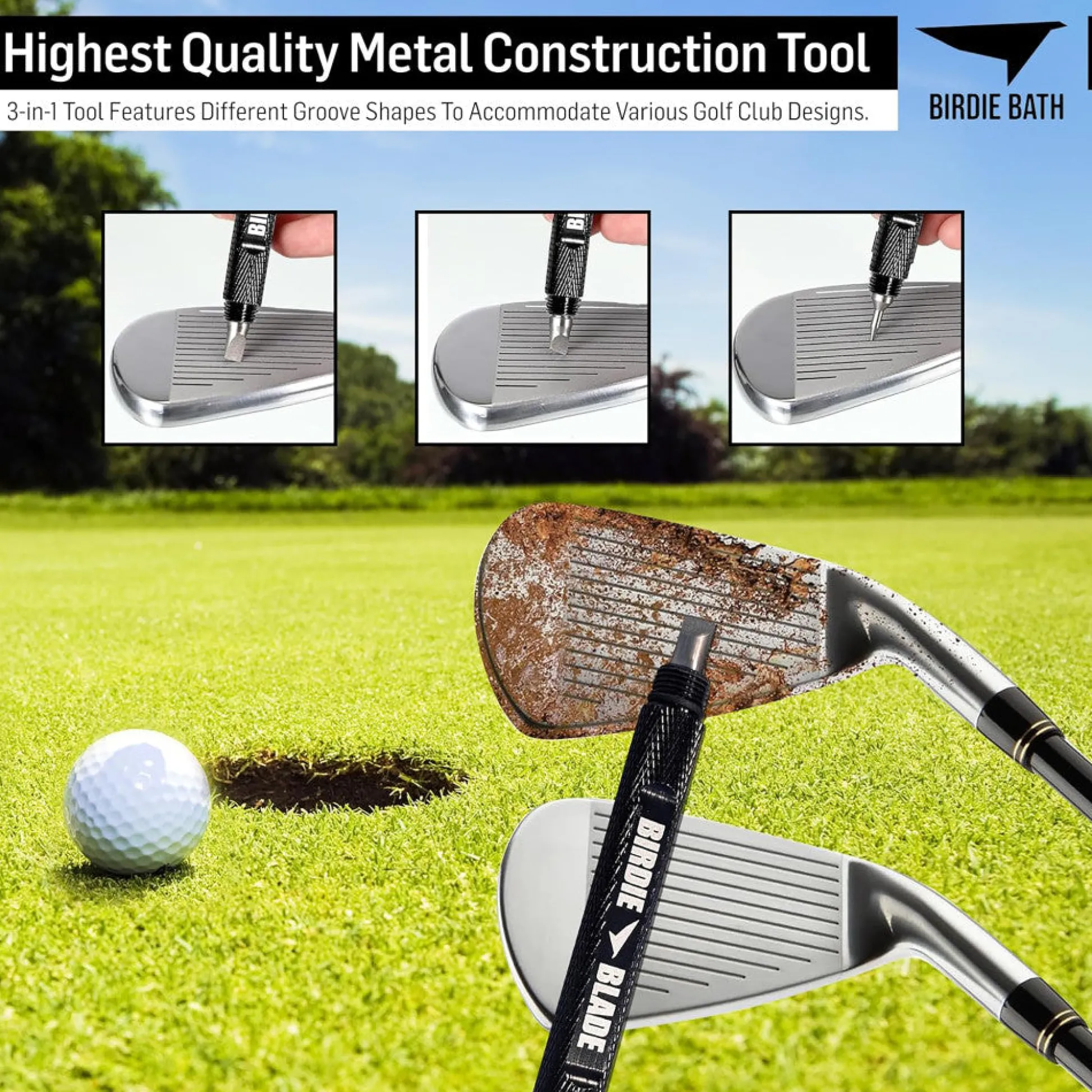 Flat River Group Birdie Golf: Birdie Blade - 3-In-1 Golf Club Groove Sharpener Tool* Toy Sports