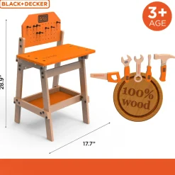 Flat River Group Black & Decker 6-Piece Kids Workbench & Wooden Tool Set - Pretend Play* Tools & Workshops|Dress Up