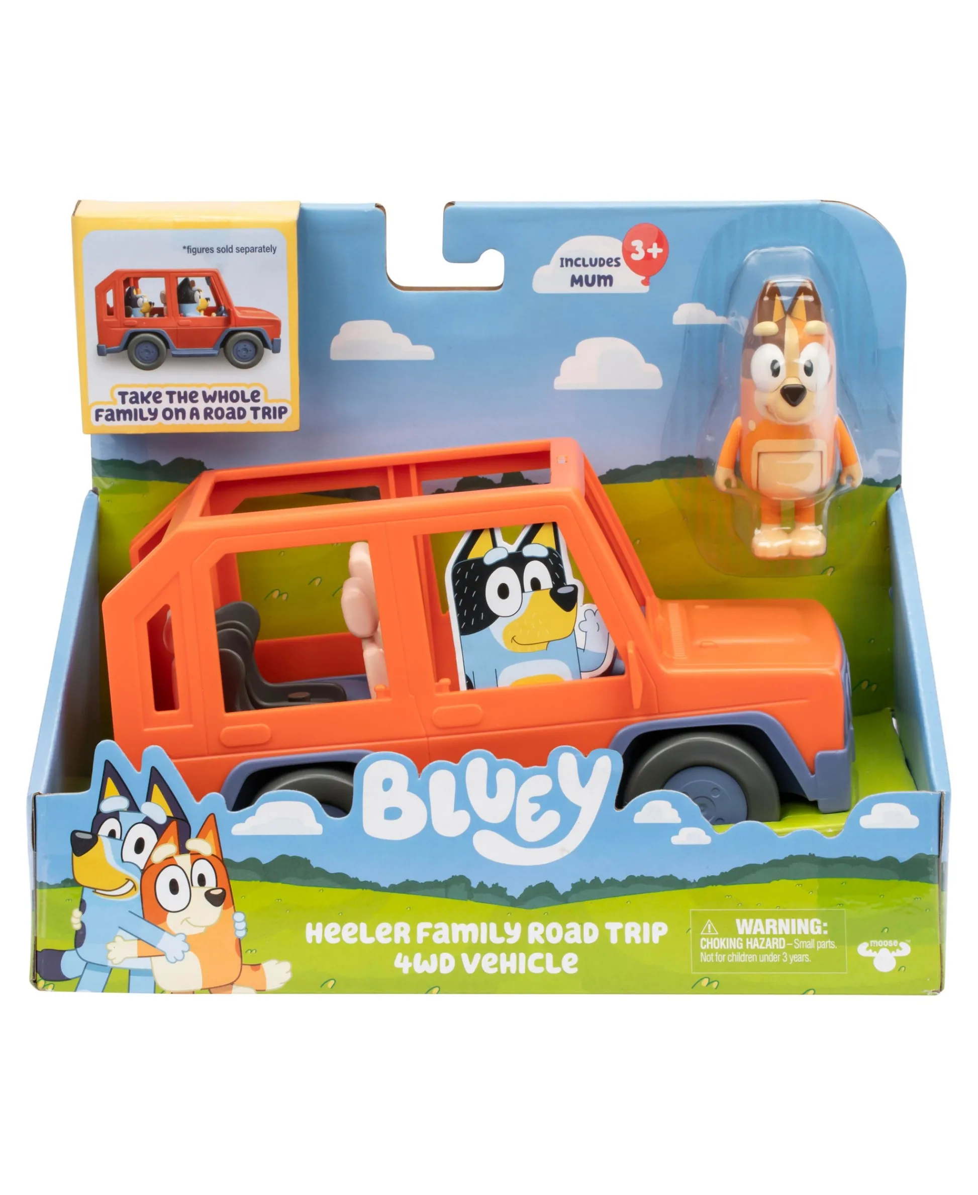 Macy's - Supplier Bluey Heeler Family Road Trip 4WD Vehicle - Articulated Chilli Figure Included* Preschool Pals|Playsets & Vehicles