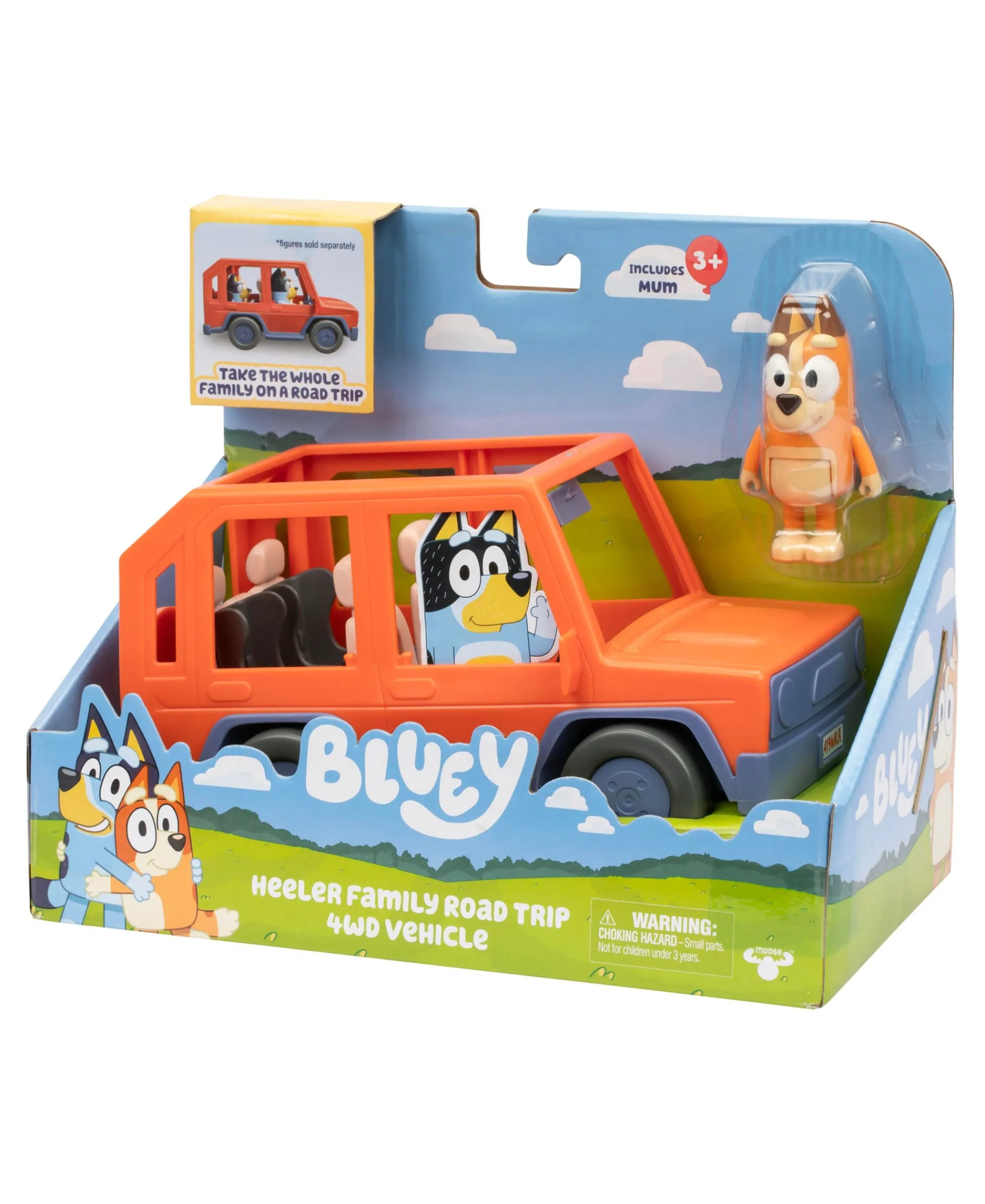 Macy's - Supplier Bluey Heeler Family Road Trip 4WD Vehicle - Articulated Chilli Figure Included* Preschool Pals|Playsets & Vehicles