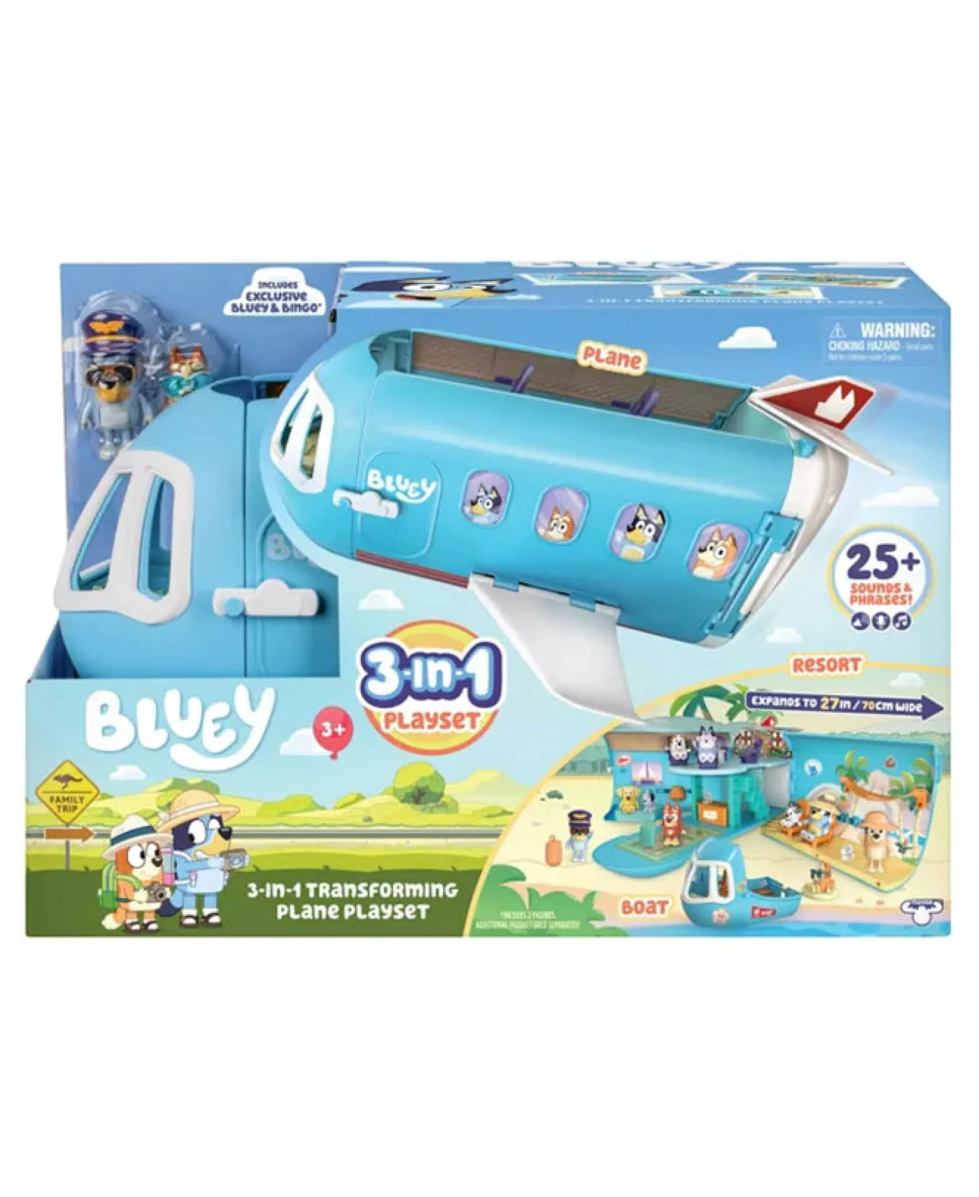 Macy's - Supplier Bluey 3-in-1 Transforming Airplane Playset S11* Preschool Education Toys & Activities|Preschool Pals