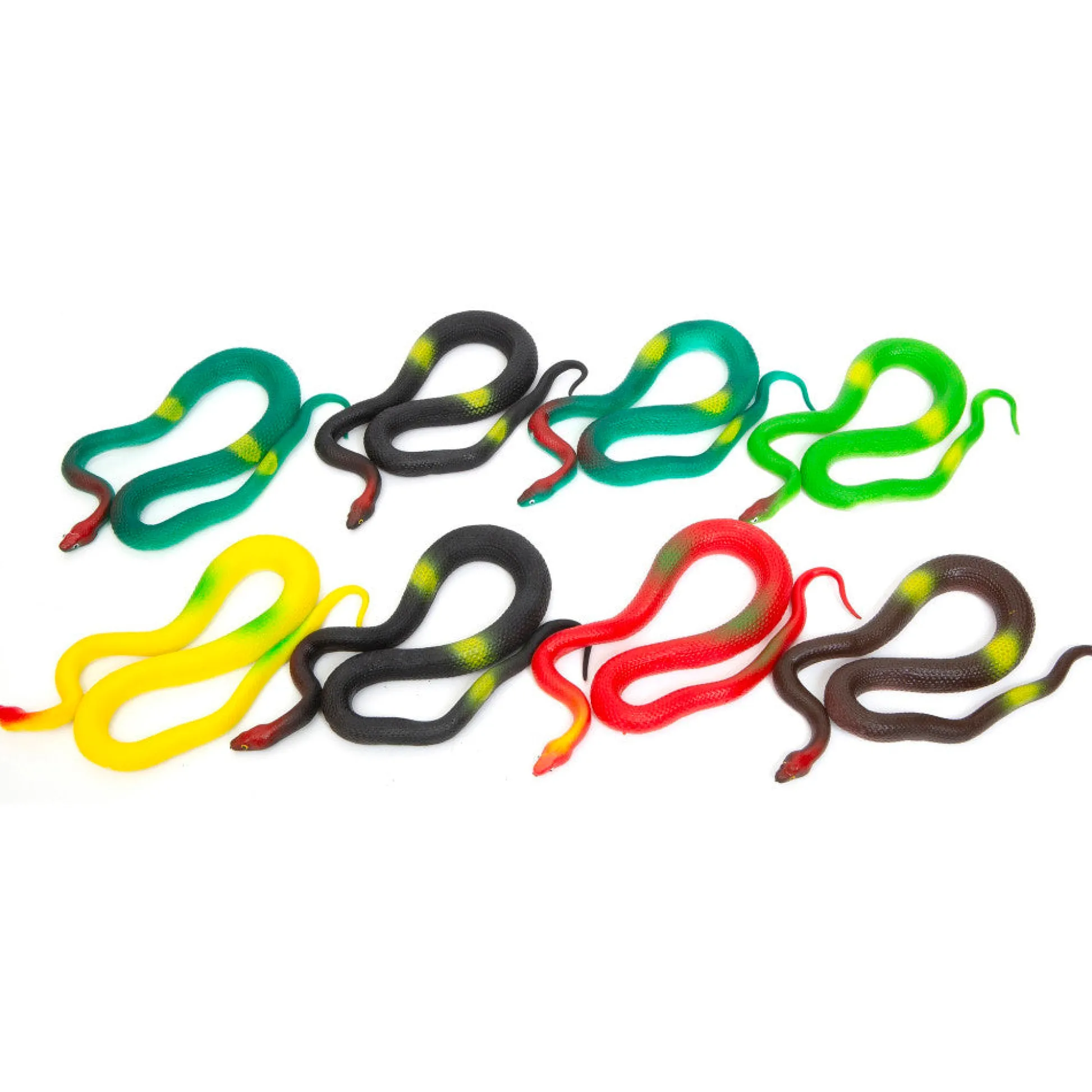Flat River Group Boley Colorful 19-Inch Lifelike Rubber Snakes - 8 Pack* Animal Figures|Dress Up