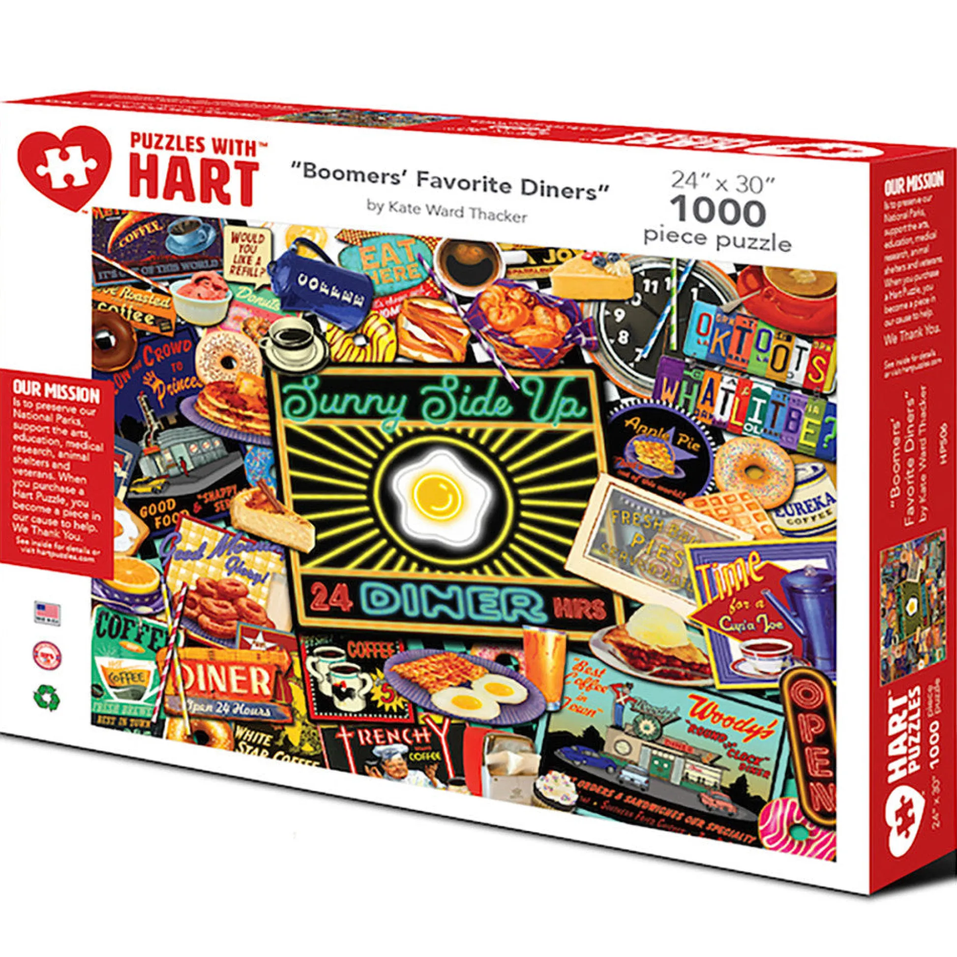 Flat River Group Boomer's Favorite Diners 1000 Piece Premium Puzzle by Kate Ward Thacker* Puzzles