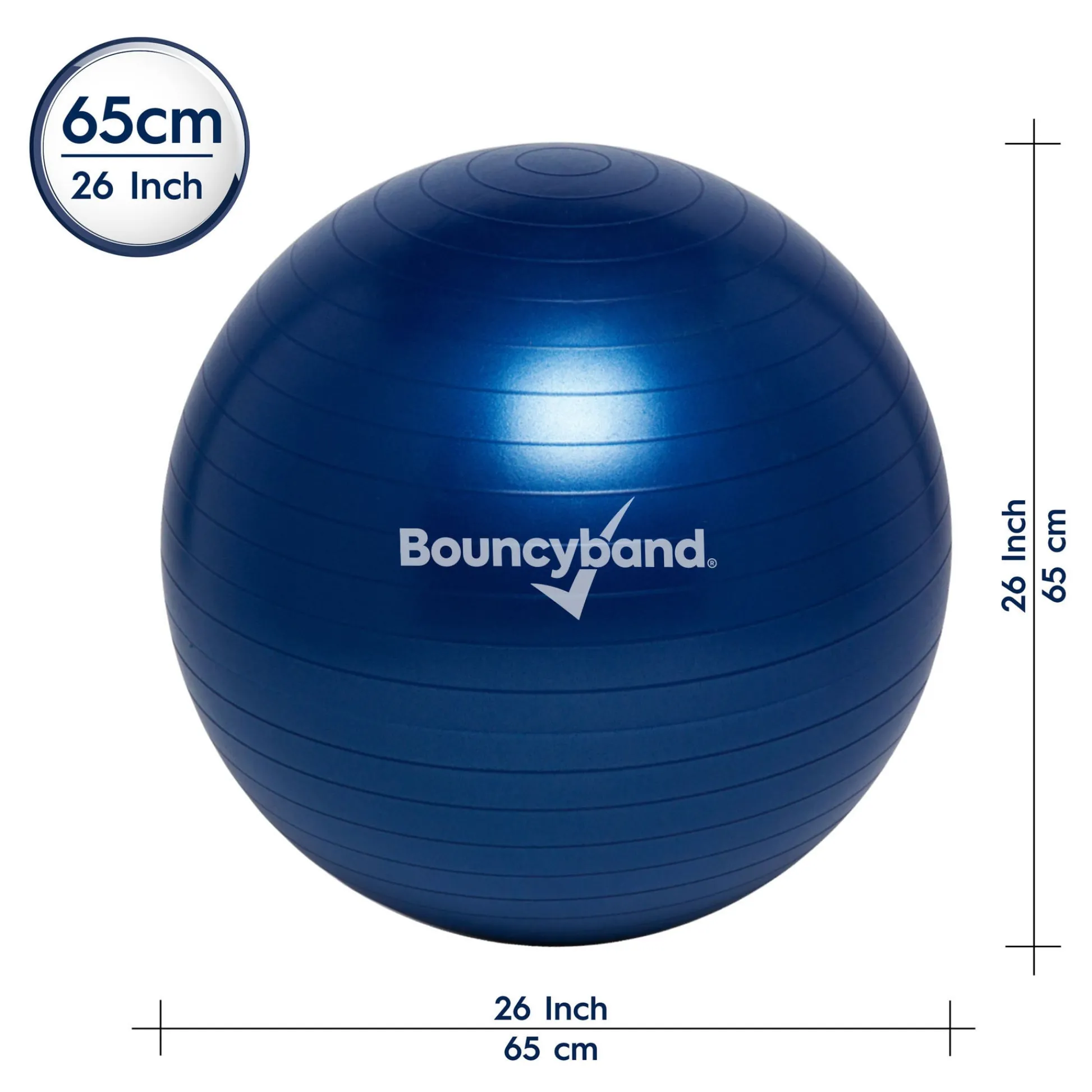 Educators Resource Bouncyband Anti-Burst Balance Ball, 65cm, Non-Slip, Blue* Activities & Games