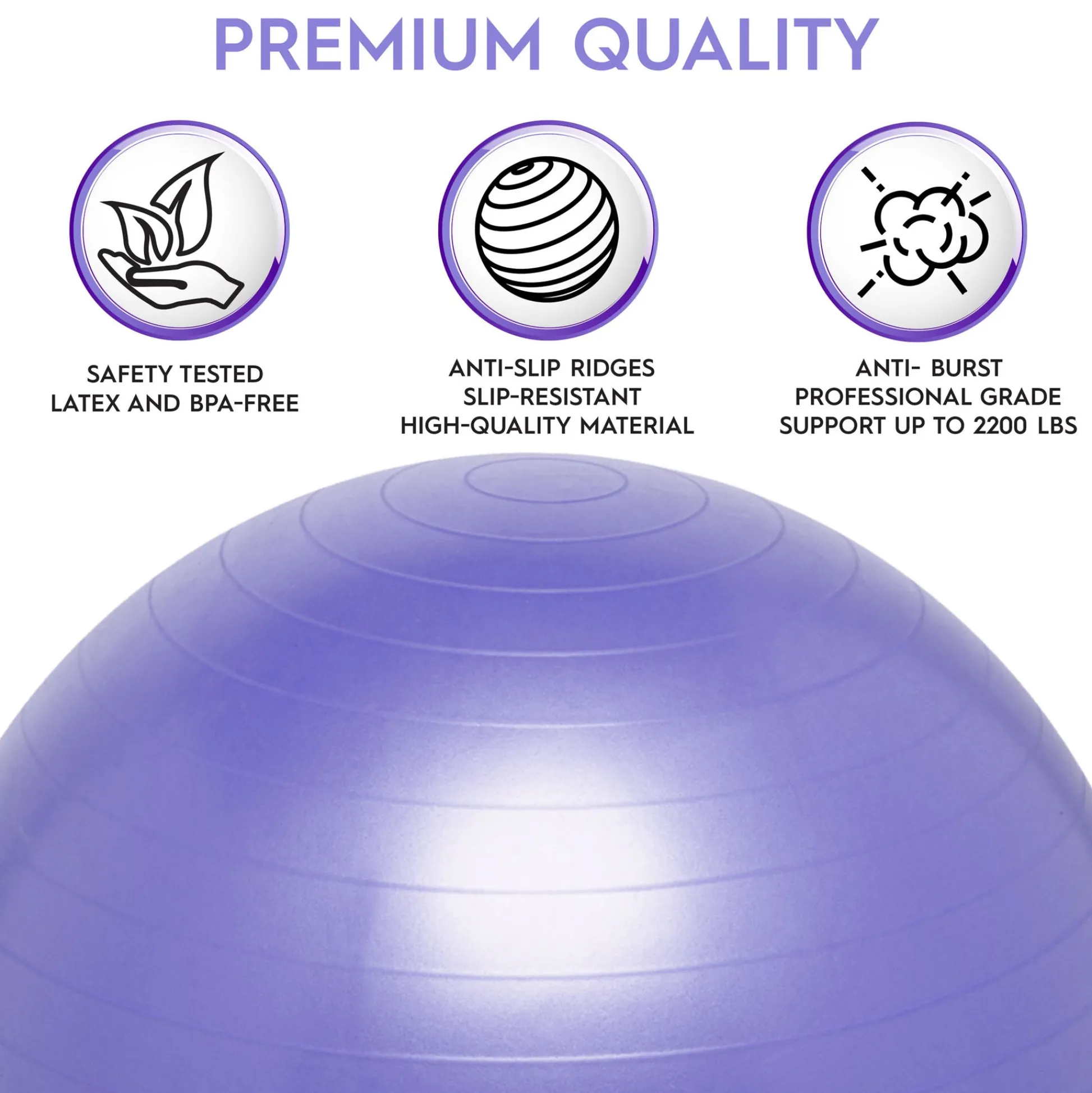 Educators Resource Bouncyband® Balance Ball, 55cm, Purple - Focus & Fitness Enhancer* Activities & Games