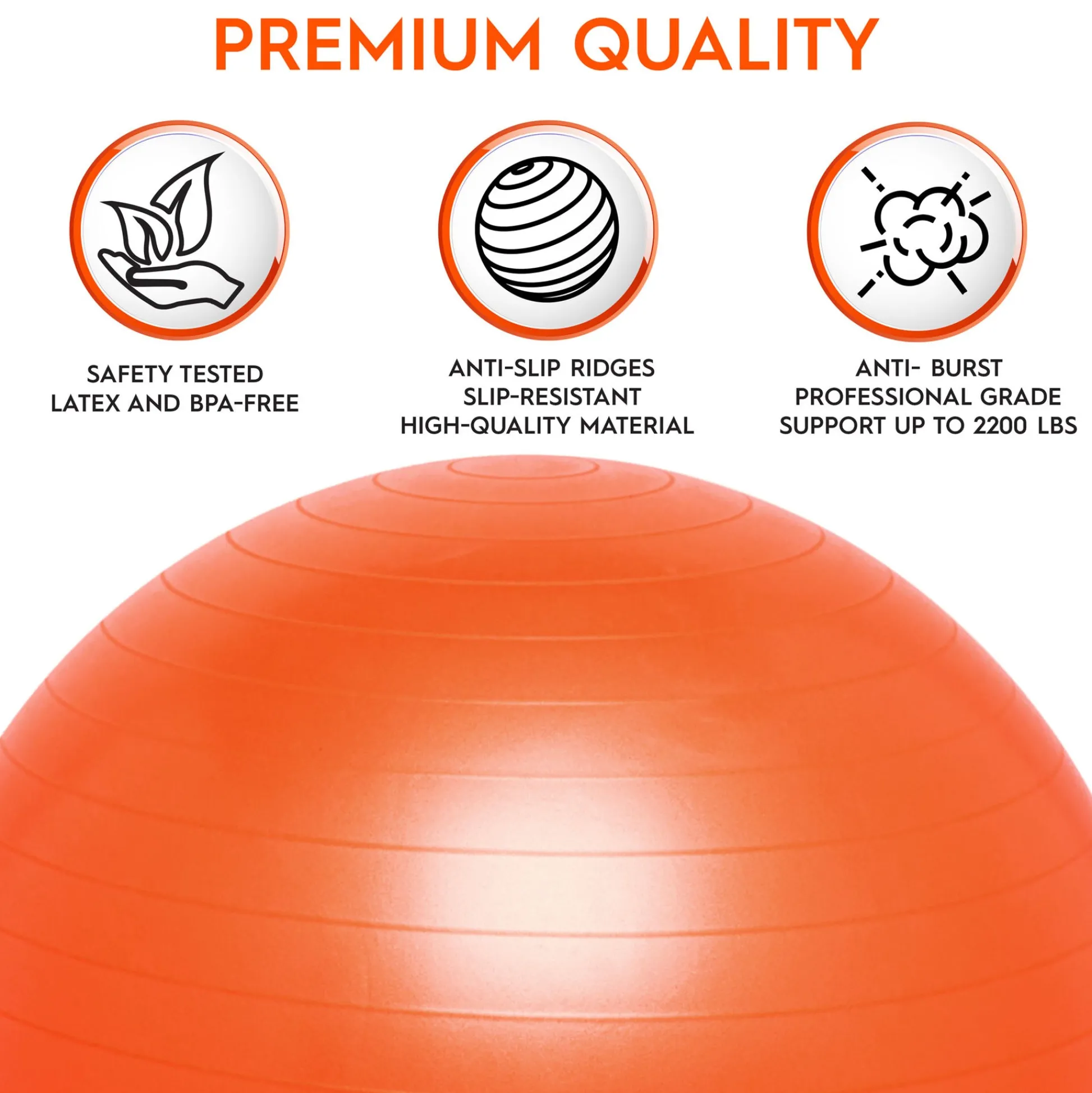 Educators Resource Bouncyband Balance Ball Chair, 65cm - Energizing Orange* Activities & Games