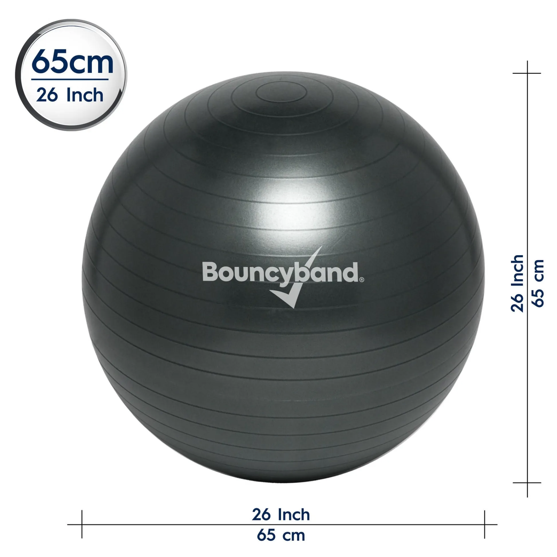 Educators Resource Bouncyband Balance Ball Chair, 65cm - Dynamic Dark Gray* Preschool Education Toys & Activities