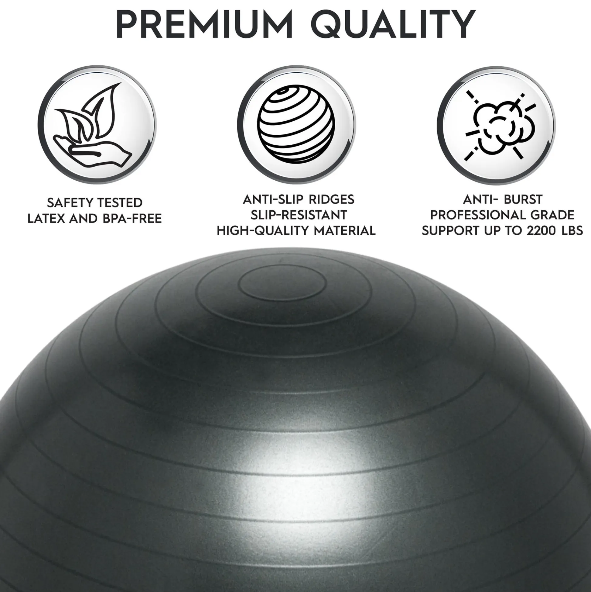 Educators Resource Bouncyband Balance Ball Chair, 65cm - Dynamic Dark Gray* Preschool Education Toys & Activities