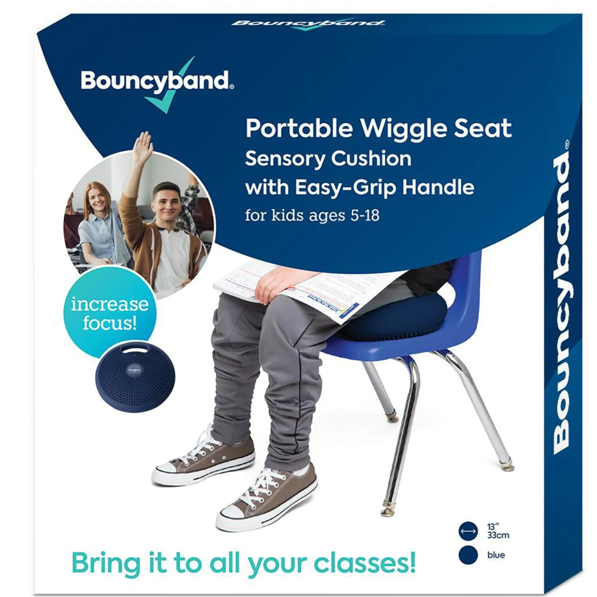 Educators Resource Bouncyband® Blue Portable Wiggle Seat Sensory Cushion* Sensory & Fidget Toys