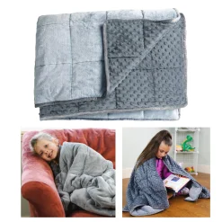 Educators Resource Bouncyband Kids' Sensory Weighted Fleece Blanket ‚Äì 10lb, Dual-Texture* Sensory & Fidget Toys|Social & Emotional Skills