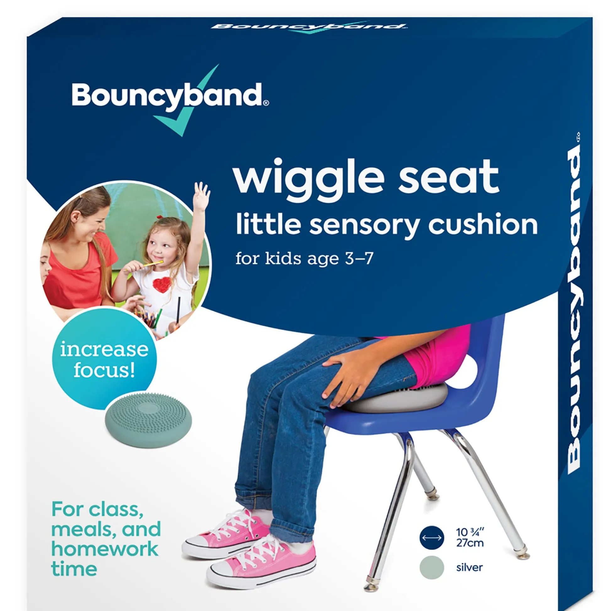 Educators Resource Bouncyband Little Wiggle Sensory Seat Cushion, Silver* Preschool Education Toys & Activities