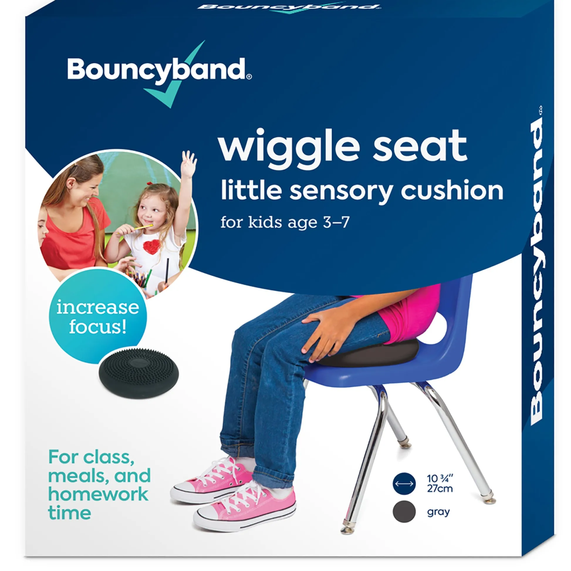Educators Resource Bouncyband Little Wiggle Seat Sensory Cushion - Dark Gray* Preschool Education Toys & Activities