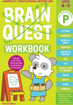 Readerlink Distribution Services Brain Quest Pre-K Workbook - Revised Edition with Interactive Features*Kids Reading, Writing & Speech|Kids Books