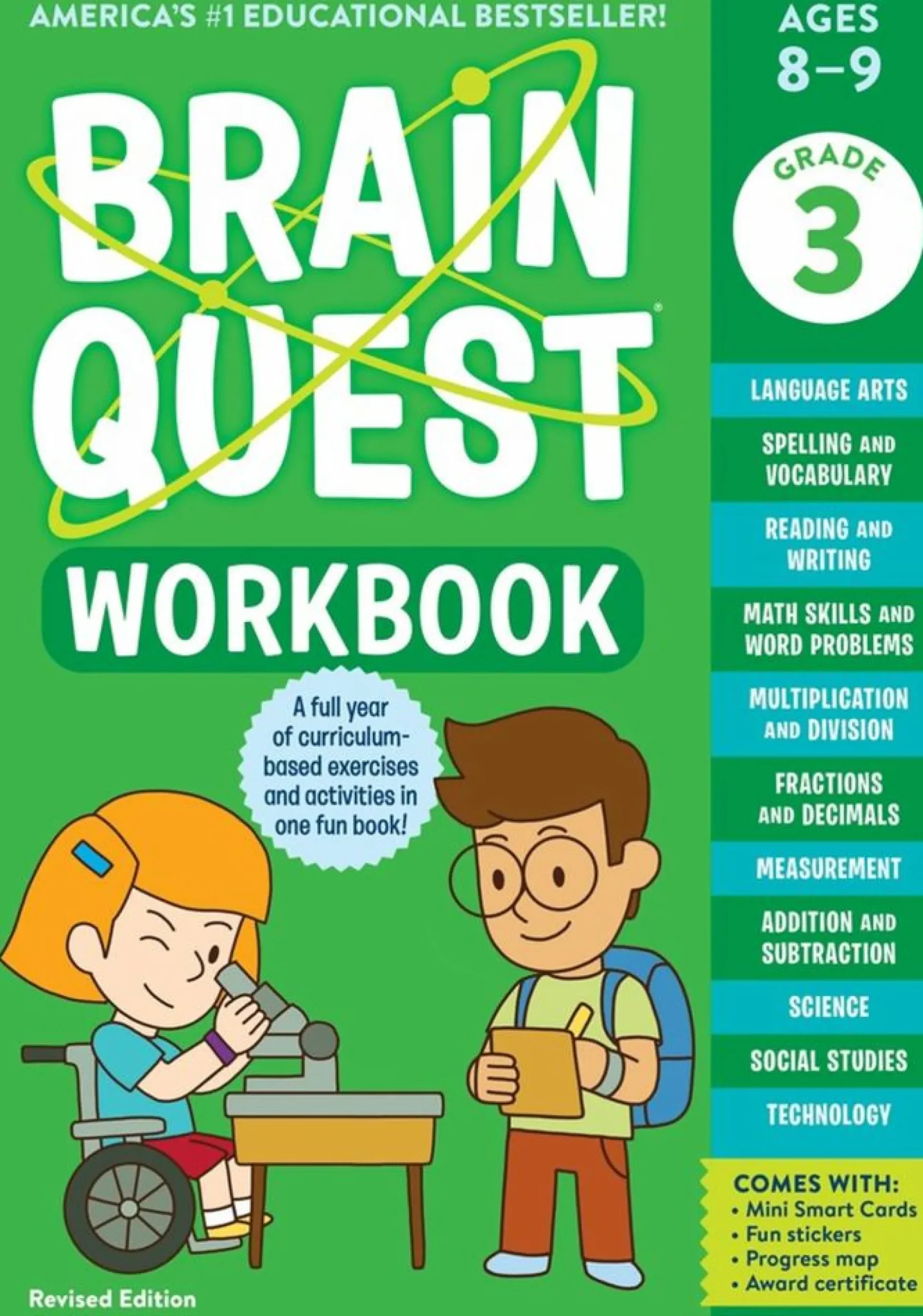 Readerlink Distribution Services Brain Quest Workbook - 3rd Grade Revised Edition - Fun Learning Activities*Kids Reading, Writing & Speech|Kids Books