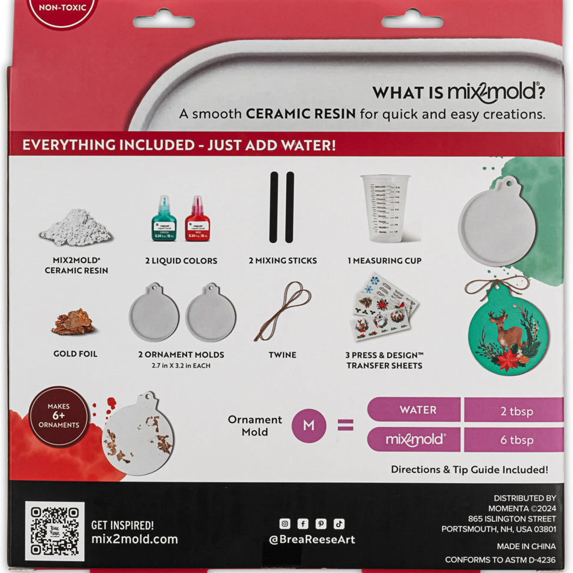 Flat River Group Brea Reese Holiday Mix2Mold Ceramic Resin Ornament Crafting Kit* Crafts & Activities