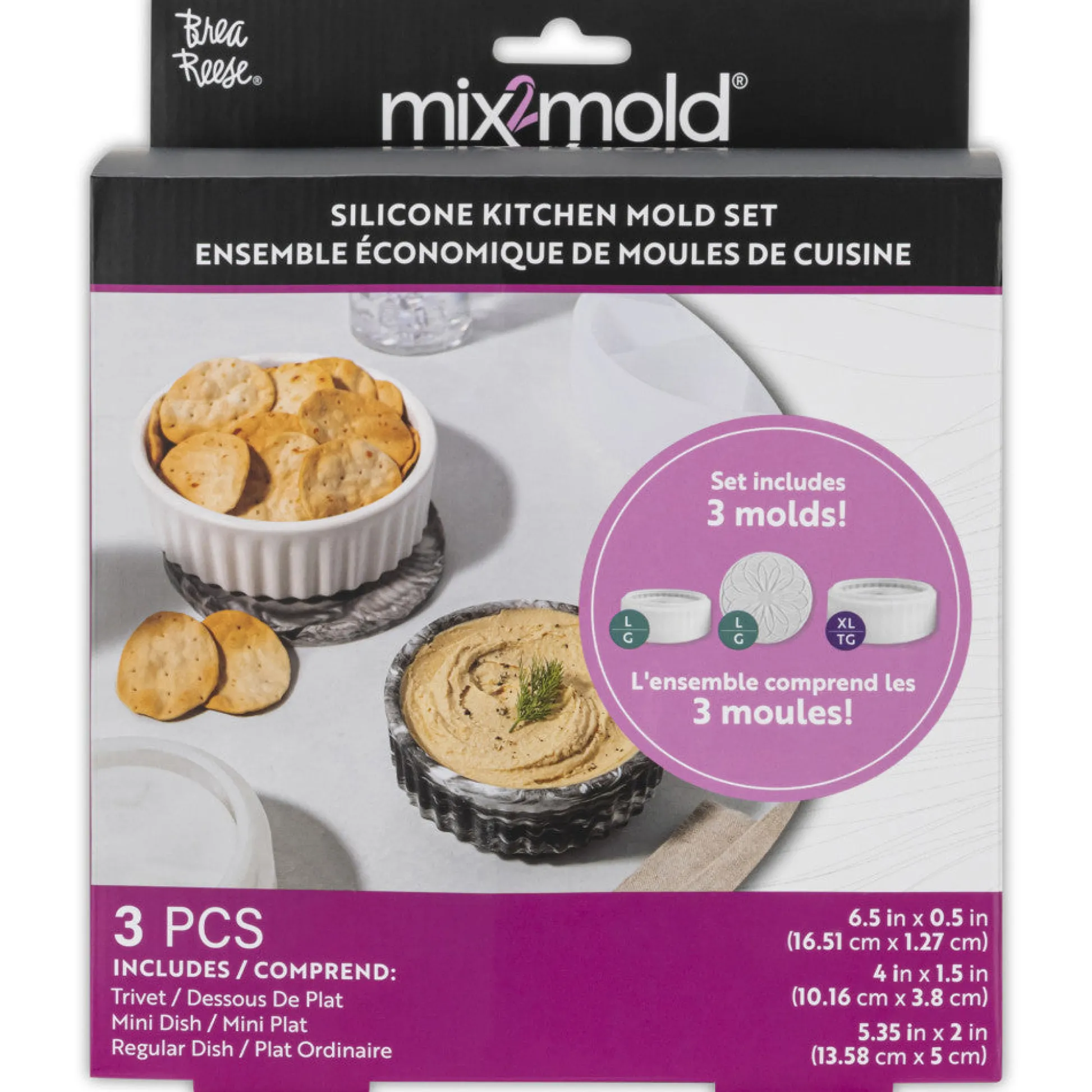 Flat River Group Brea Reese Mix2Mold: Colorful Kitchen Creations Silicone Molds Set - 3pc* Crafts & Activities
