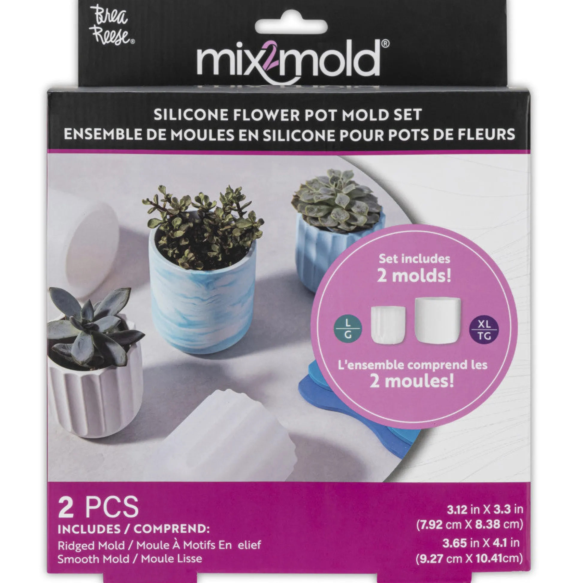 Flat River Group Brea Reese Mix2Mold Planter Creation Kit - 2 Silicone Molds* Crafts & Activities