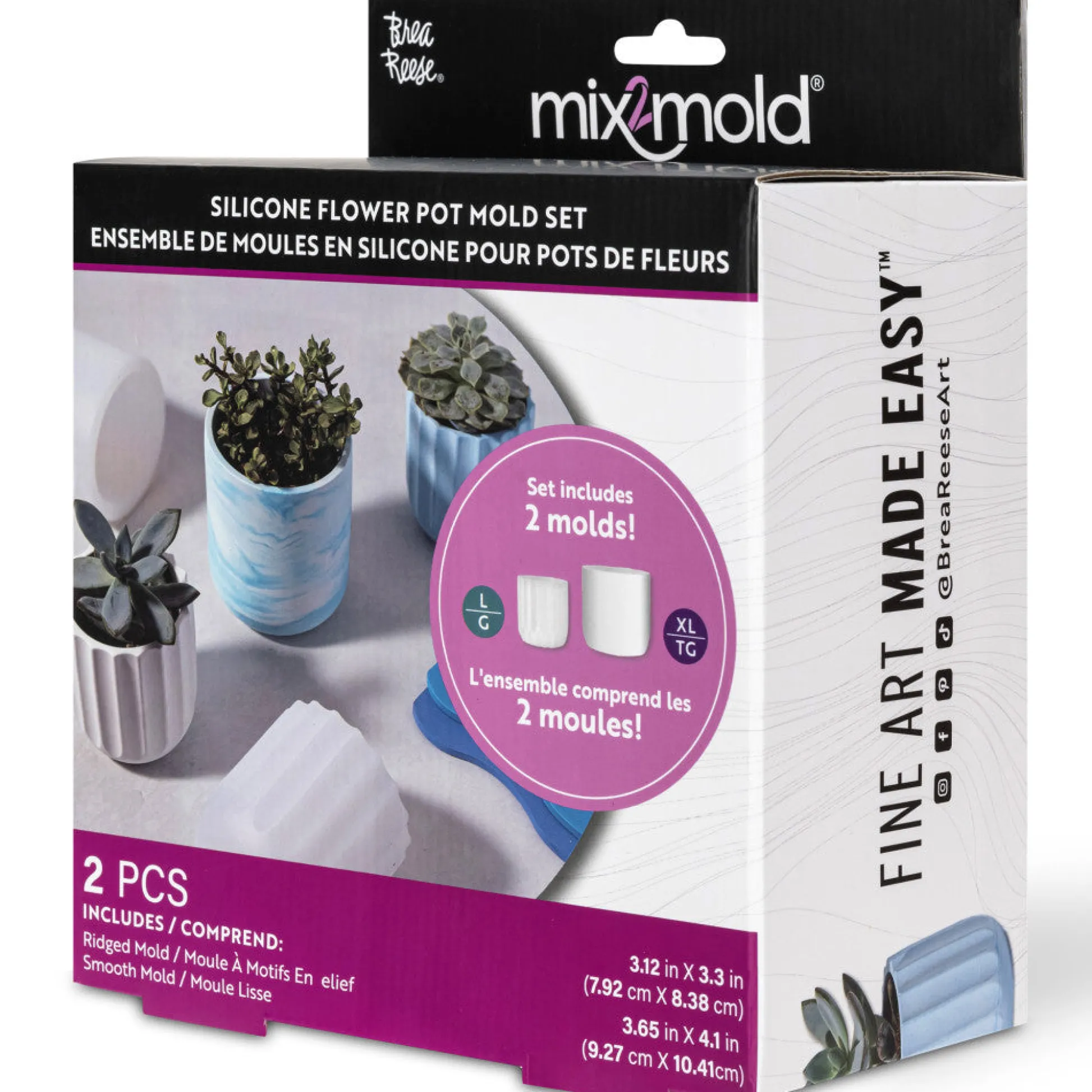 Flat River Group Brea Reese Mix2Mold Planter Creation Kit - 2 Silicone Molds* Crafts & Activities