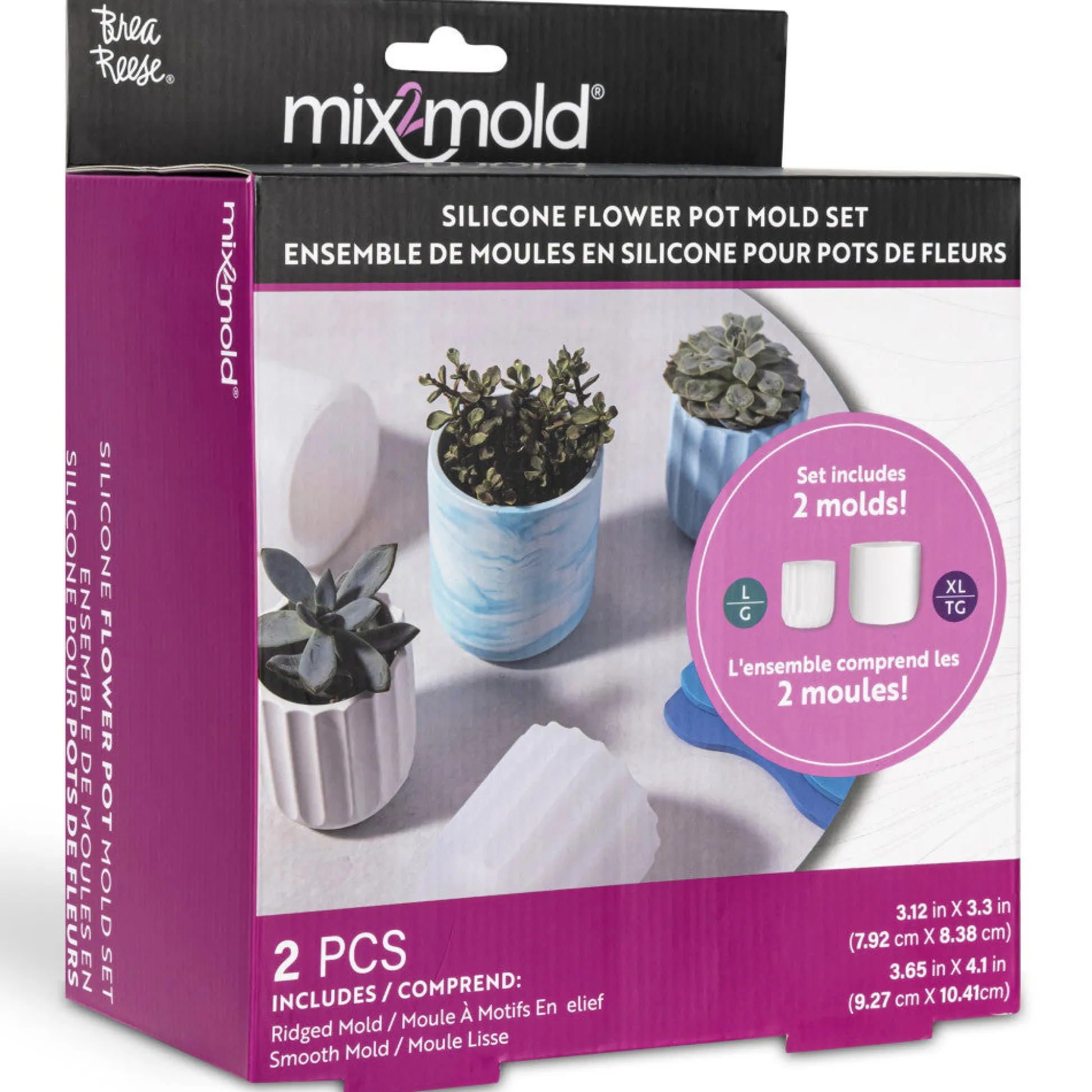 Flat River Group Brea Reese Mix2Mold Planter Creation Kit - 2 Silicone Molds* Crafts & Activities