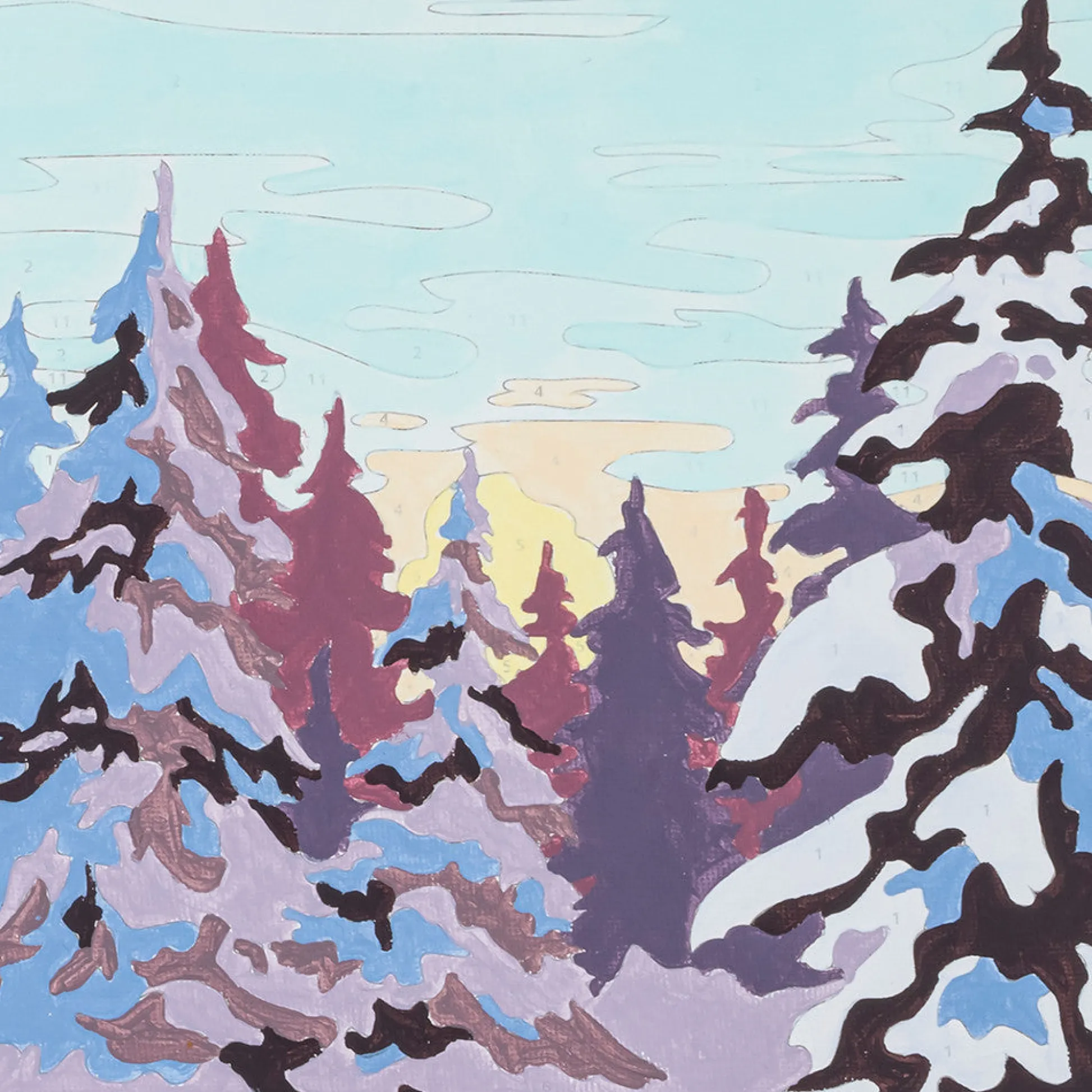 Flat River Group Brea Reese Winter Wonderland Acrylic Paint-by-Number Kit* Drawing, Color & Painting
