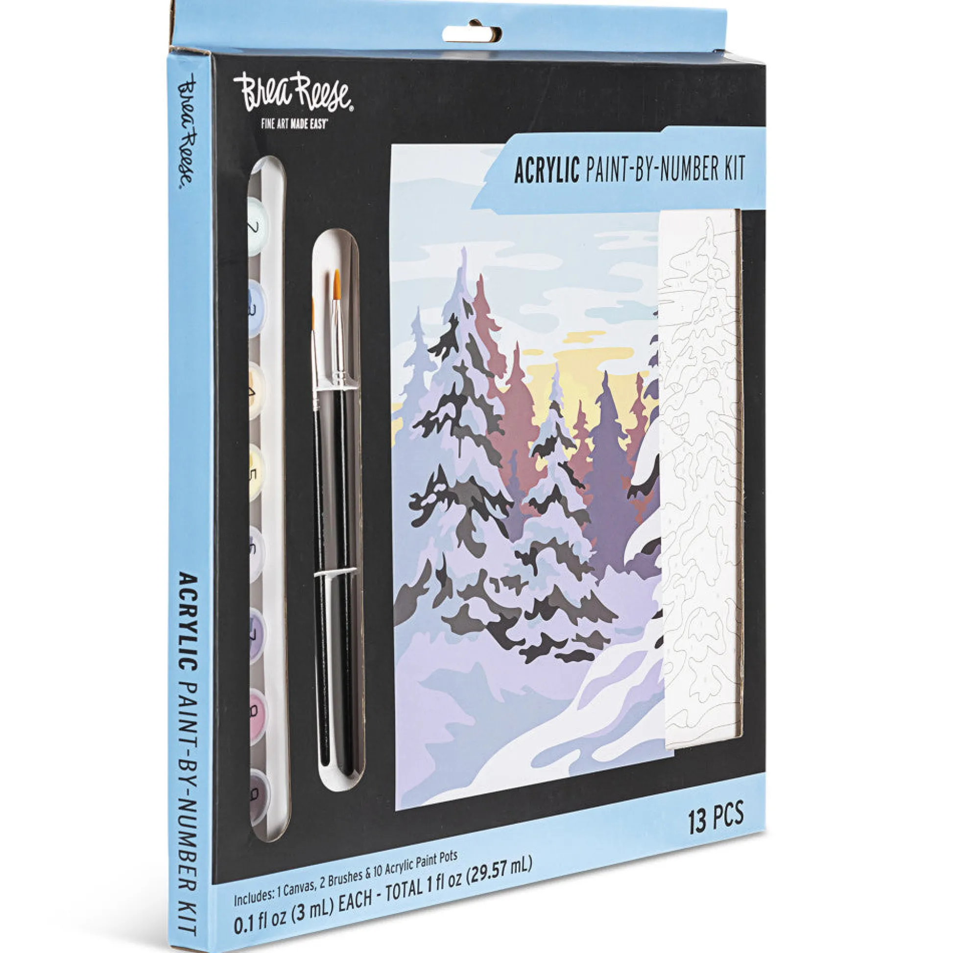 Flat River Group Brea Reese Winter Wonderland Acrylic Paint-by-Number Kit* Drawing, Color & Painting