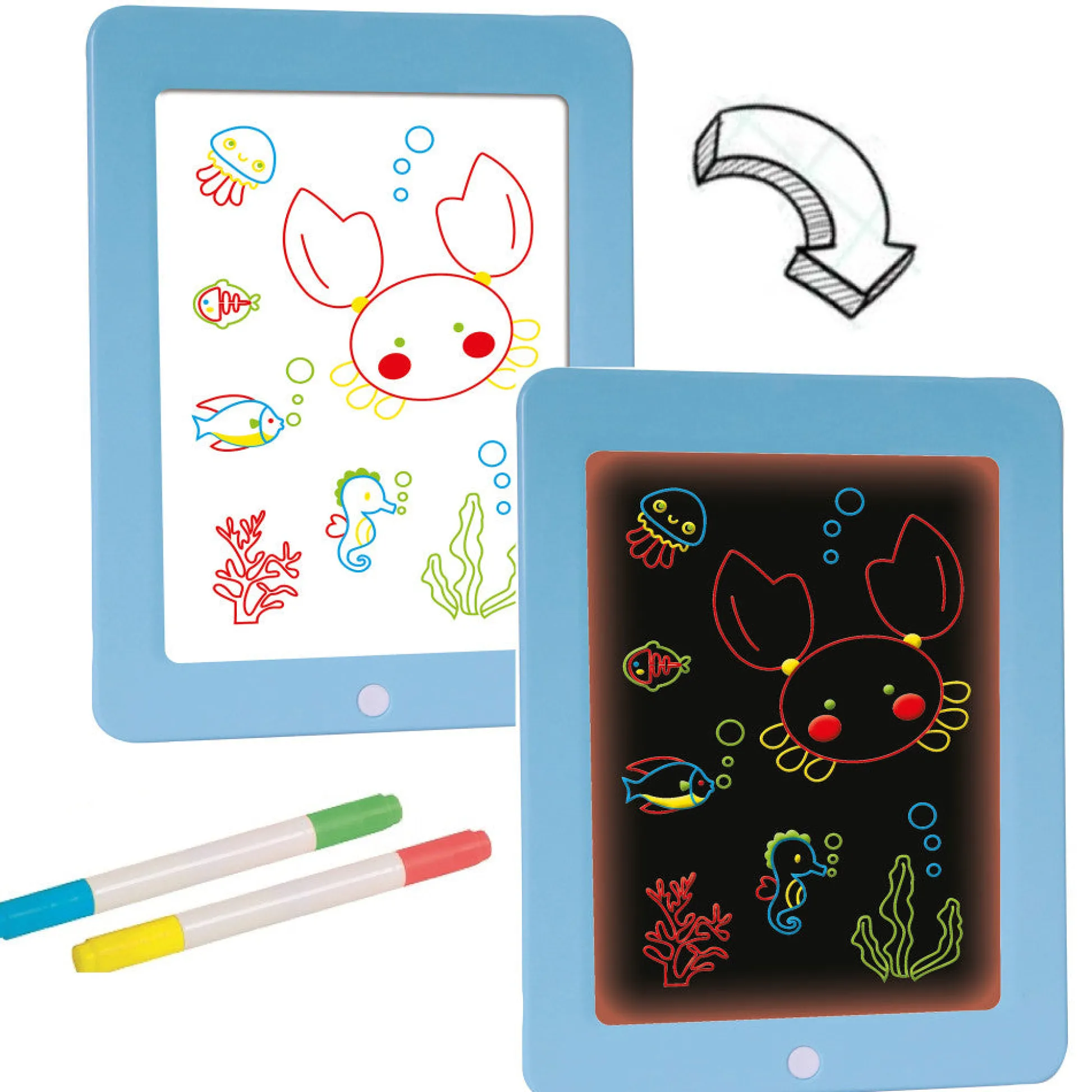 Flat River Group Buddy & Barney Artistic Neon Glow Drawing Board Kit* Drawing, Color & Painting