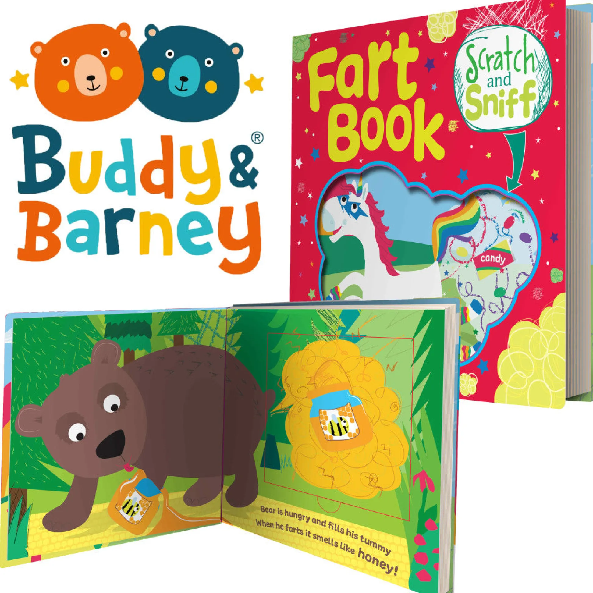 Flat River Group Buddy & Barney Scratch & Sniff Fart Book – Award-Winning Series*Kids Kids Books|Coloring Books & Activity Books