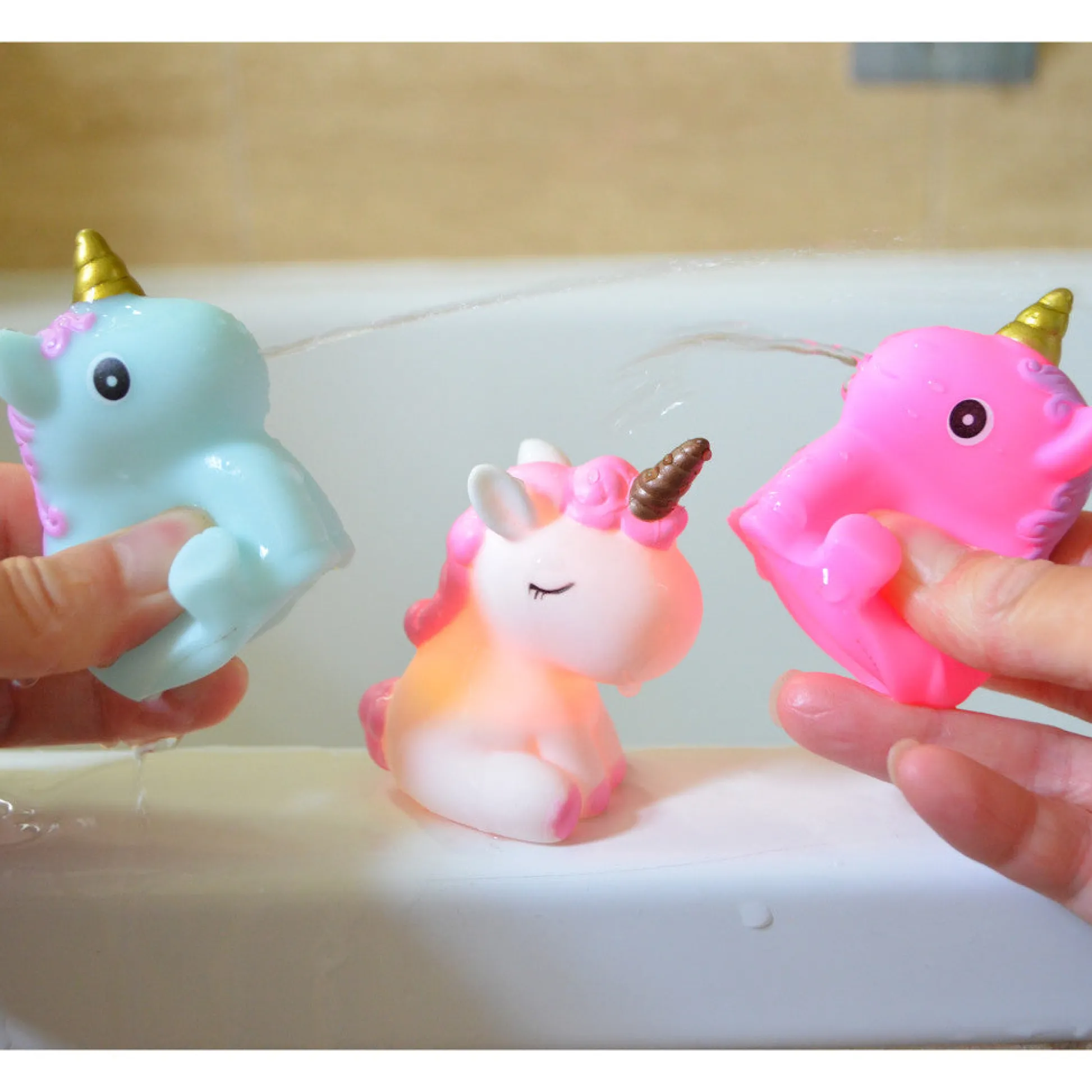 Flat River Group Buddy & Barney Unicorn Bath Time Fun - 3 Piece Light-Up Toy Set* Bath Toys