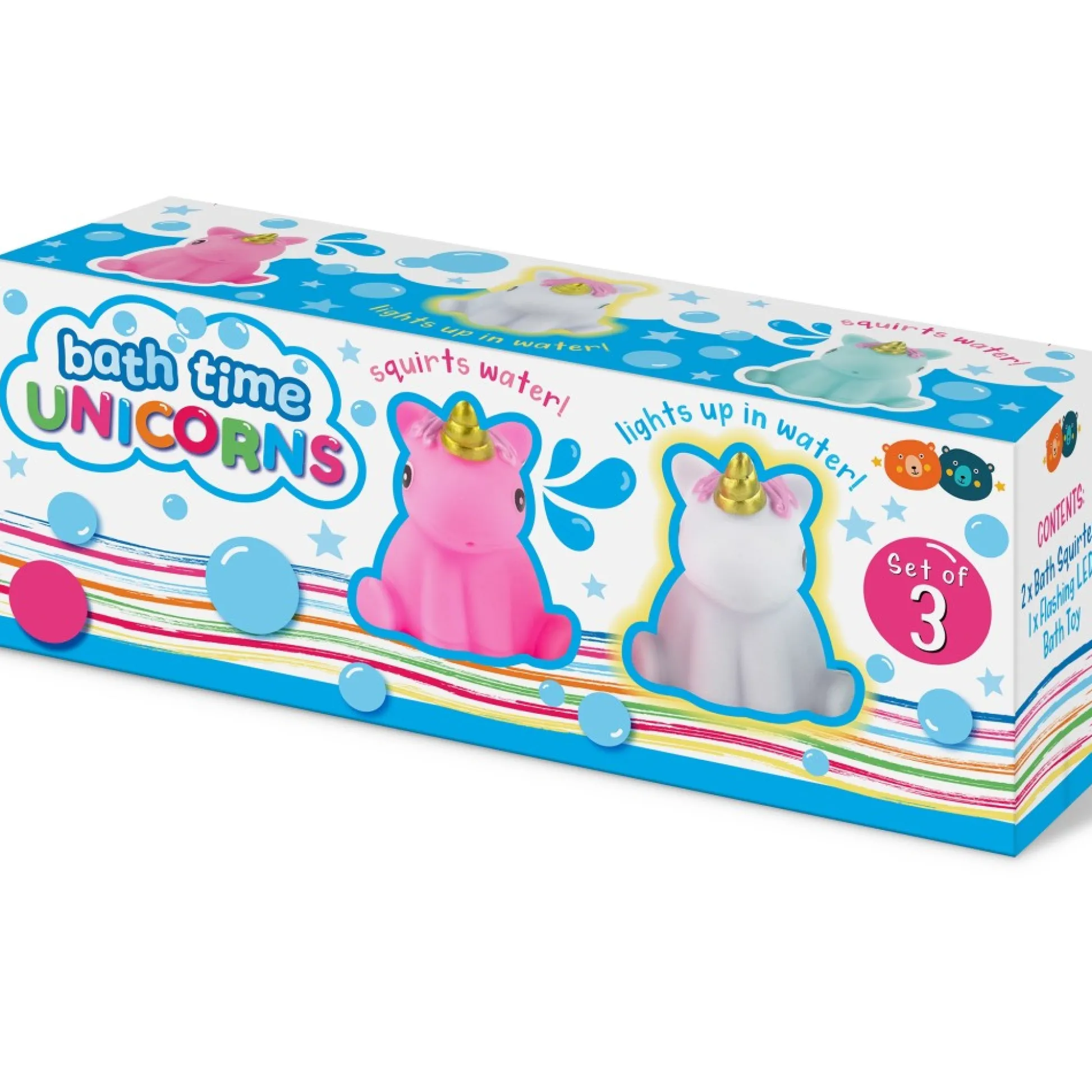 Flat River Group Buddy & Barney Unicorn Bath Time Fun - 3 Piece Light-Up Toy Set* Bath Toys